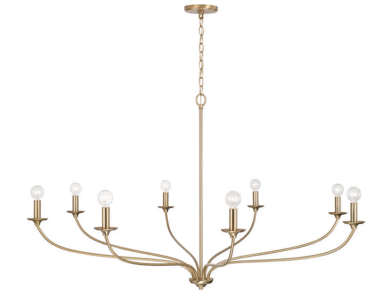 Capital Lighting Dolan 8-Light Matte Brass Candelabra Chandelier