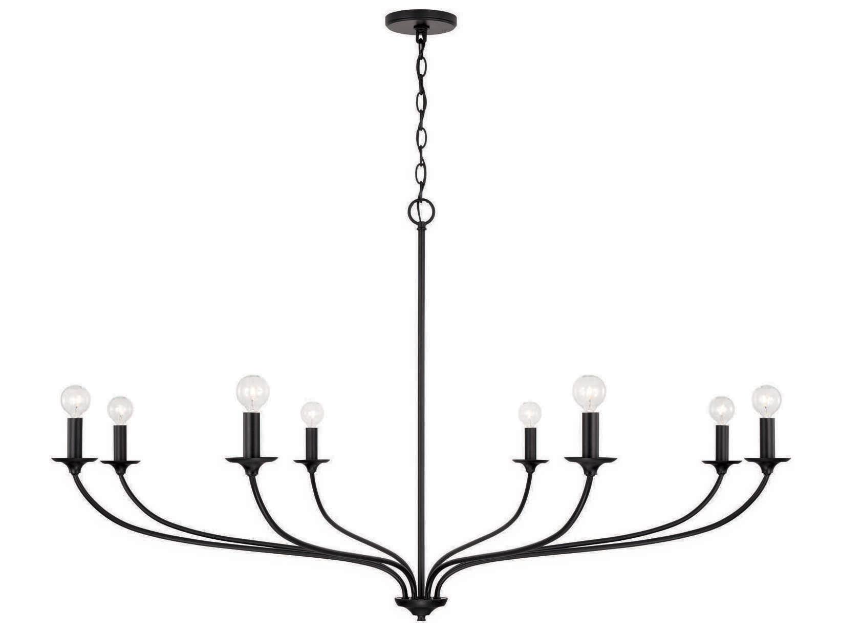 Capital Lighting Dolan 8-Light Matte Black Candelabra Chandelier