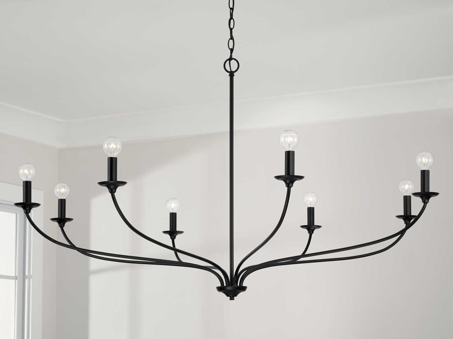 Capital Lighting Dolan 8-Light Matte Black Candelabra Chandelier