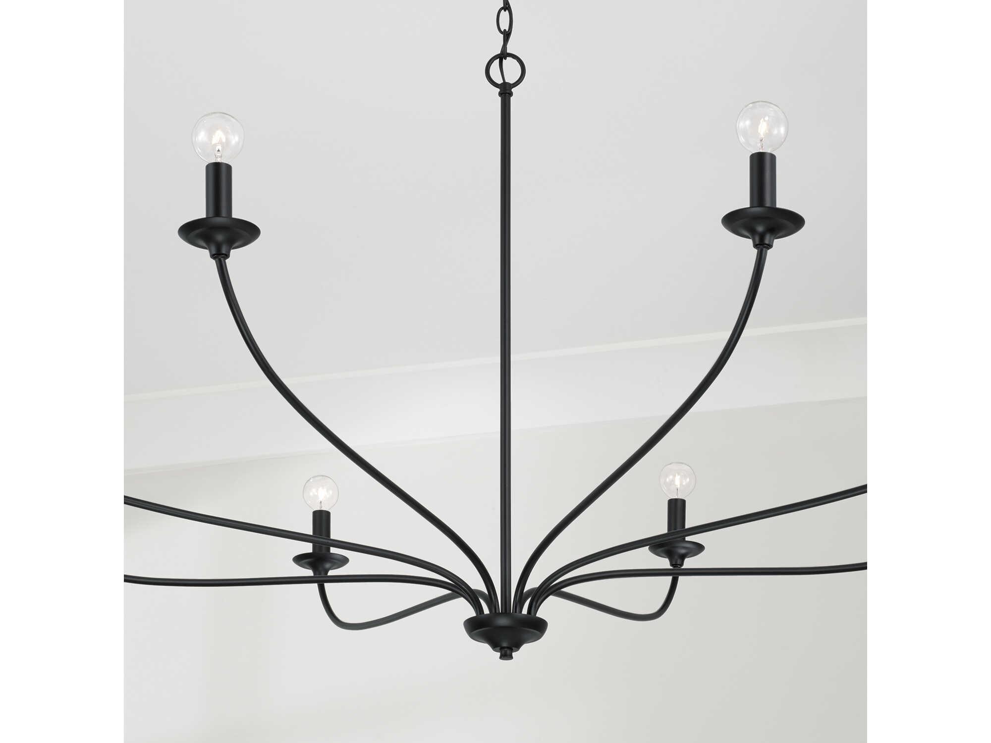 Capital Lighting Dolan 8-Light Matte Black Candelabra Chandelier