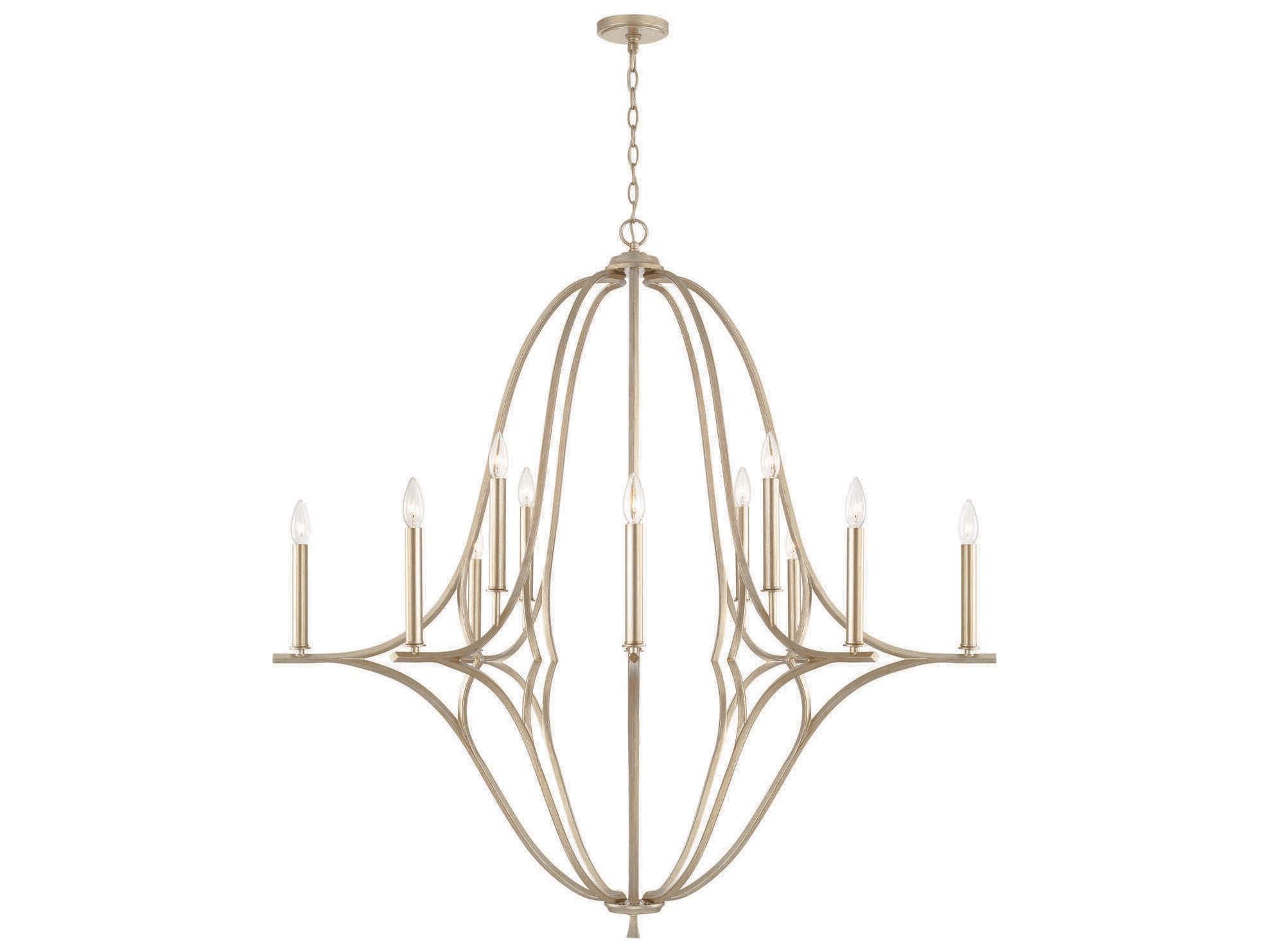 Capital Lighting Claire 12-Light Brushed Champagne Gold Candelabra Chandelier