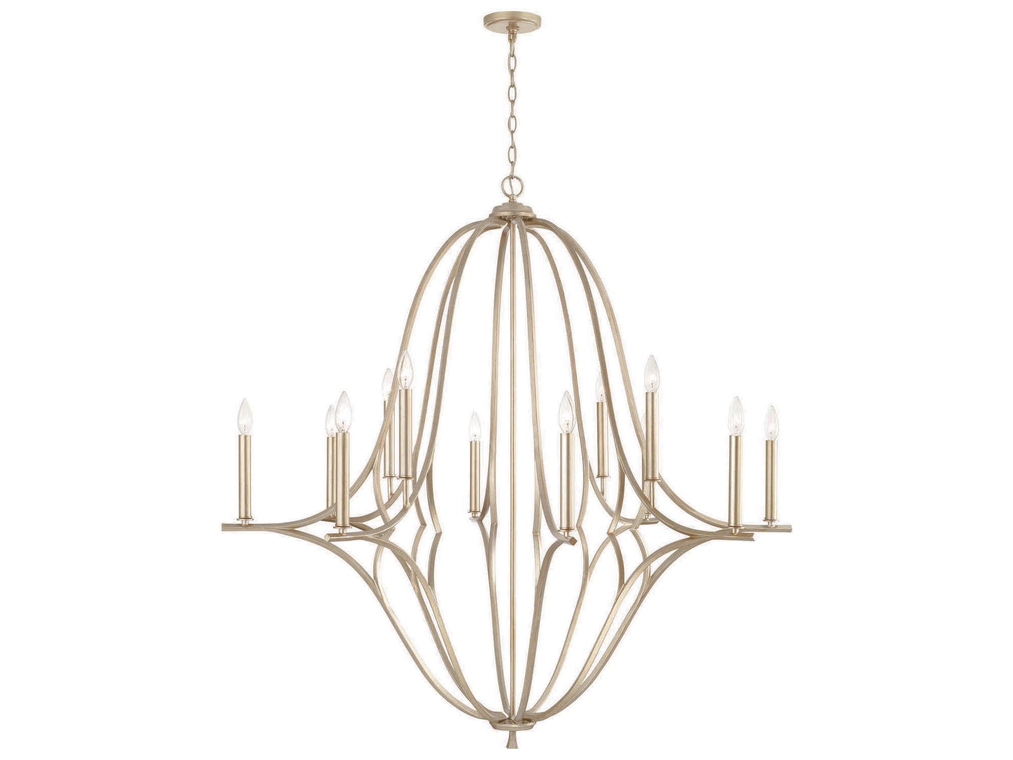 Capital Lighting Claire 12-Light Brushed Champagne Gold Candelabra Chandelier