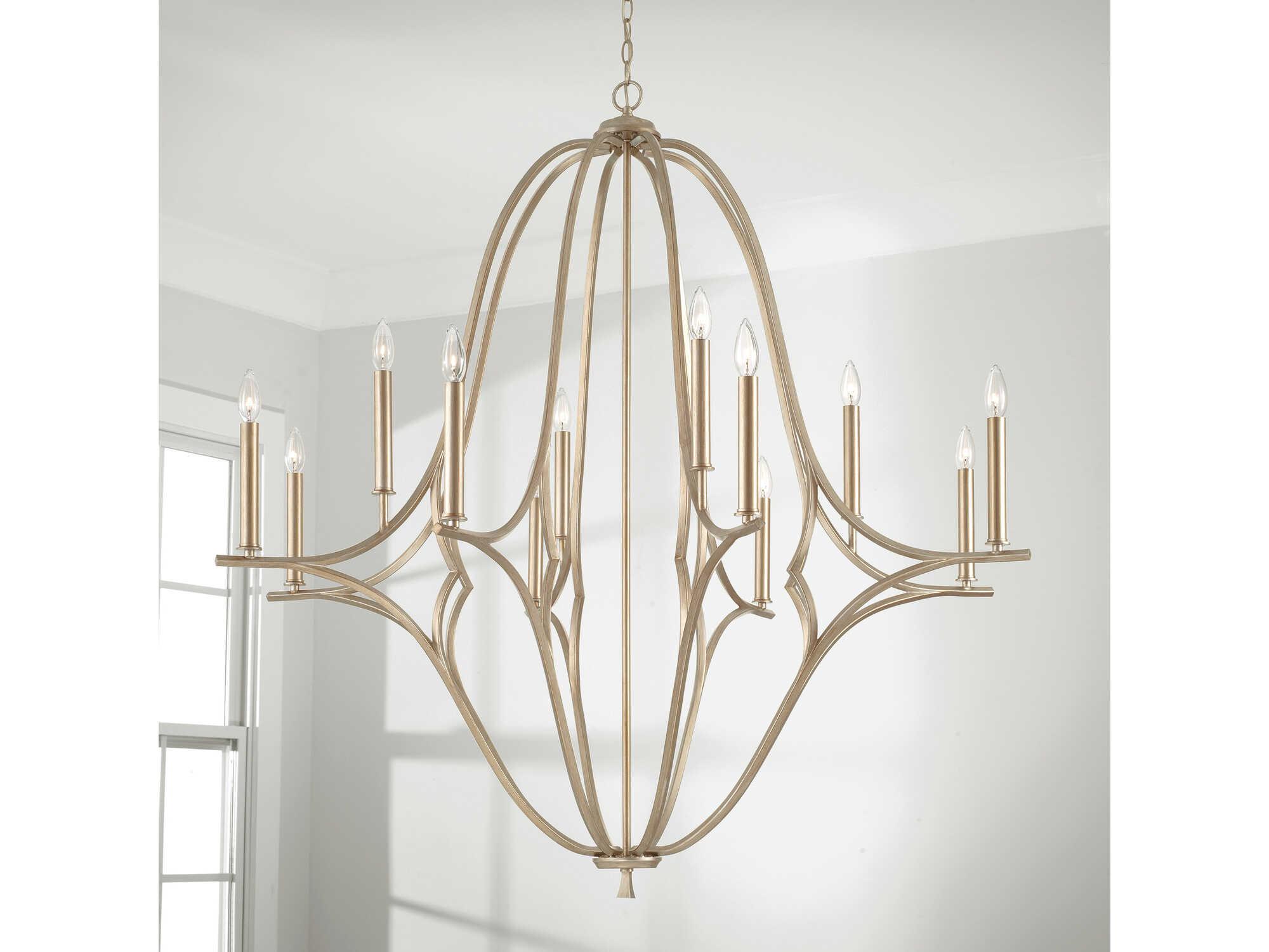 Capital Lighting Claire 12-Light Brushed Champagne Gold Candelabra Chandelier