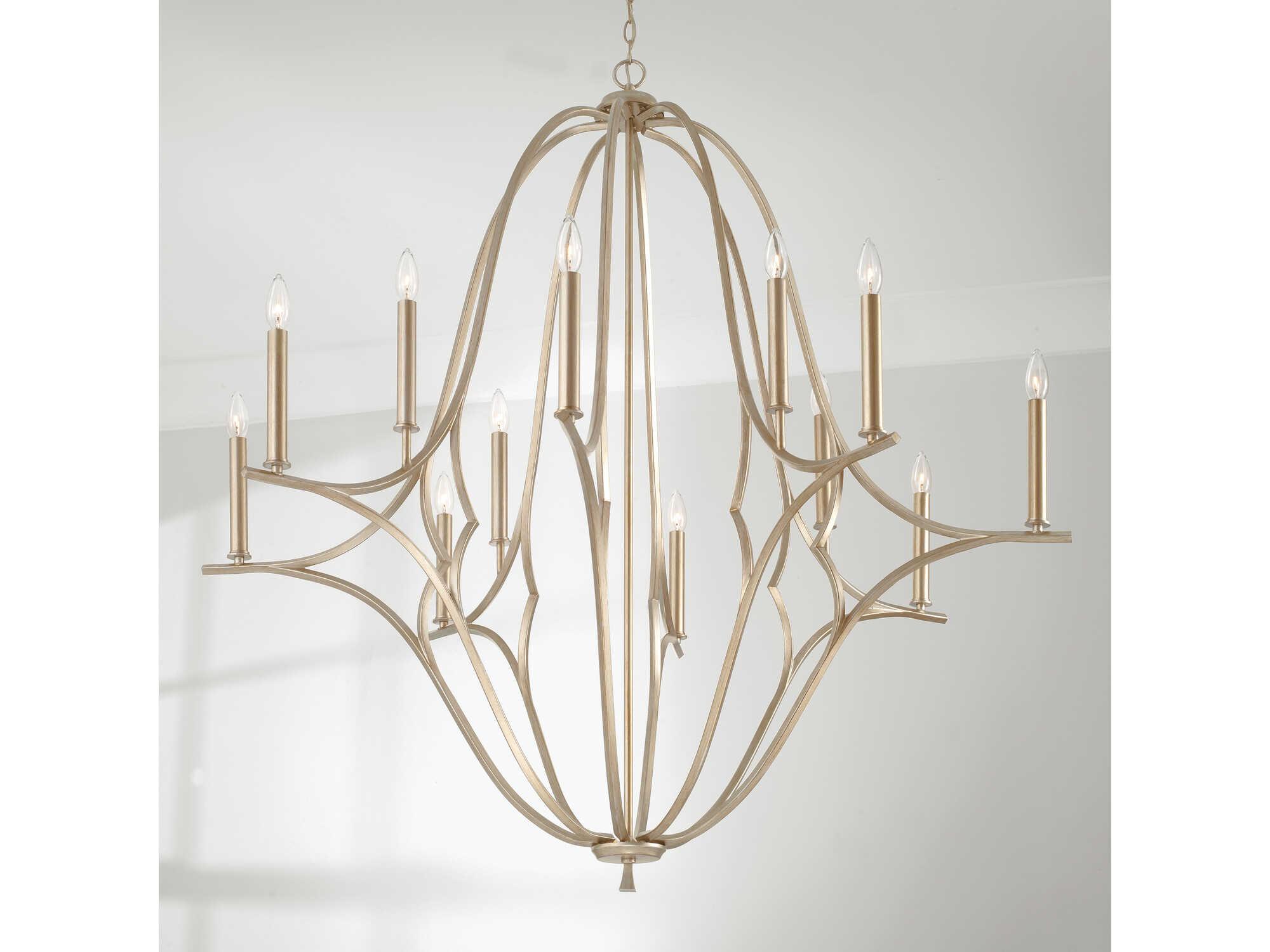 Capital Lighting Claire 12-Light Brushed Champagne Gold Candelabra Chandelier