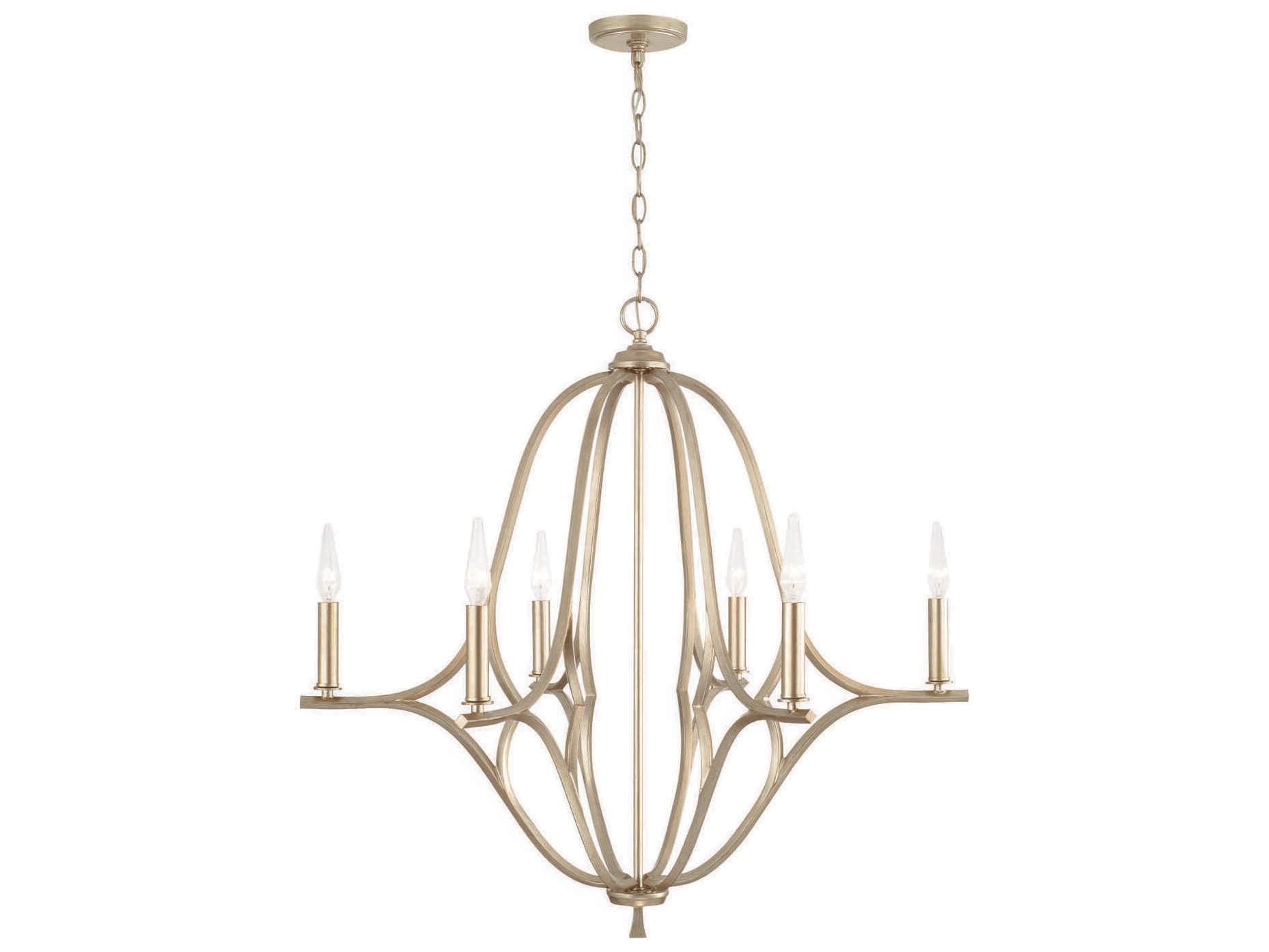 Capital Lighting Claire 6-Light Brushed Champagne Gold Candelabra Chandelier