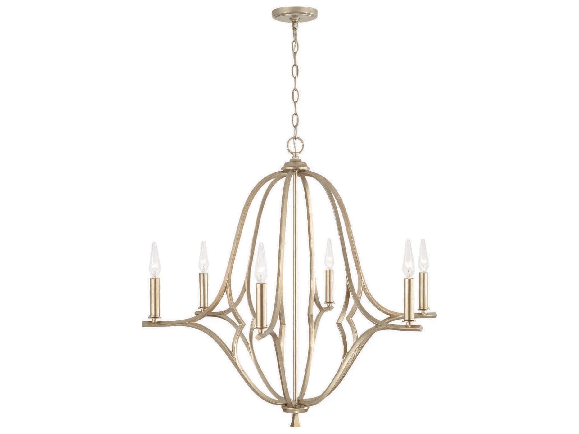 Capital Lighting Claire 6-Light Brushed Champagne Gold Candelabra Chandelier