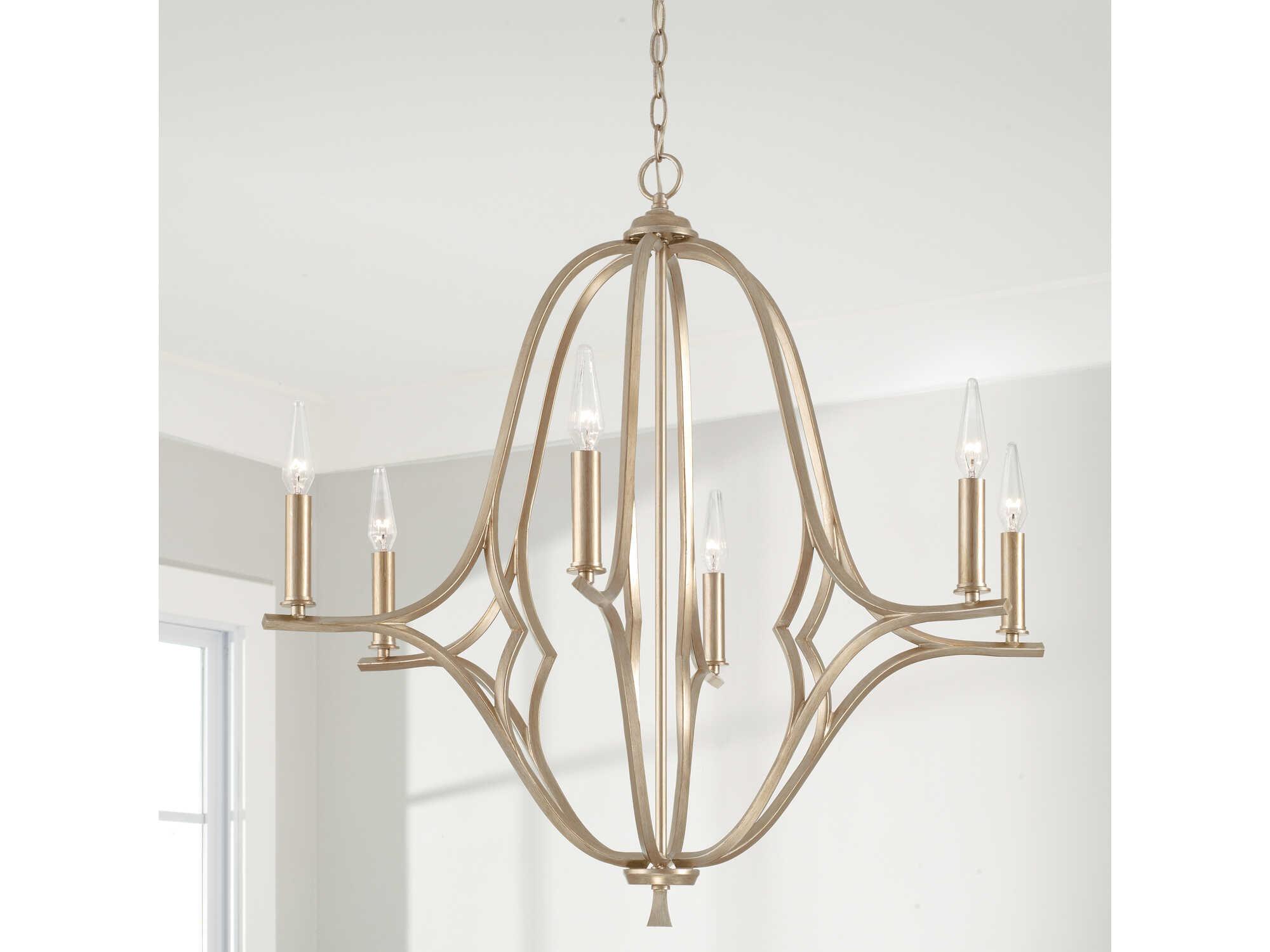 Capital Lighting Claire 6-Light Brushed Champagne Gold Candelabra Chandelier