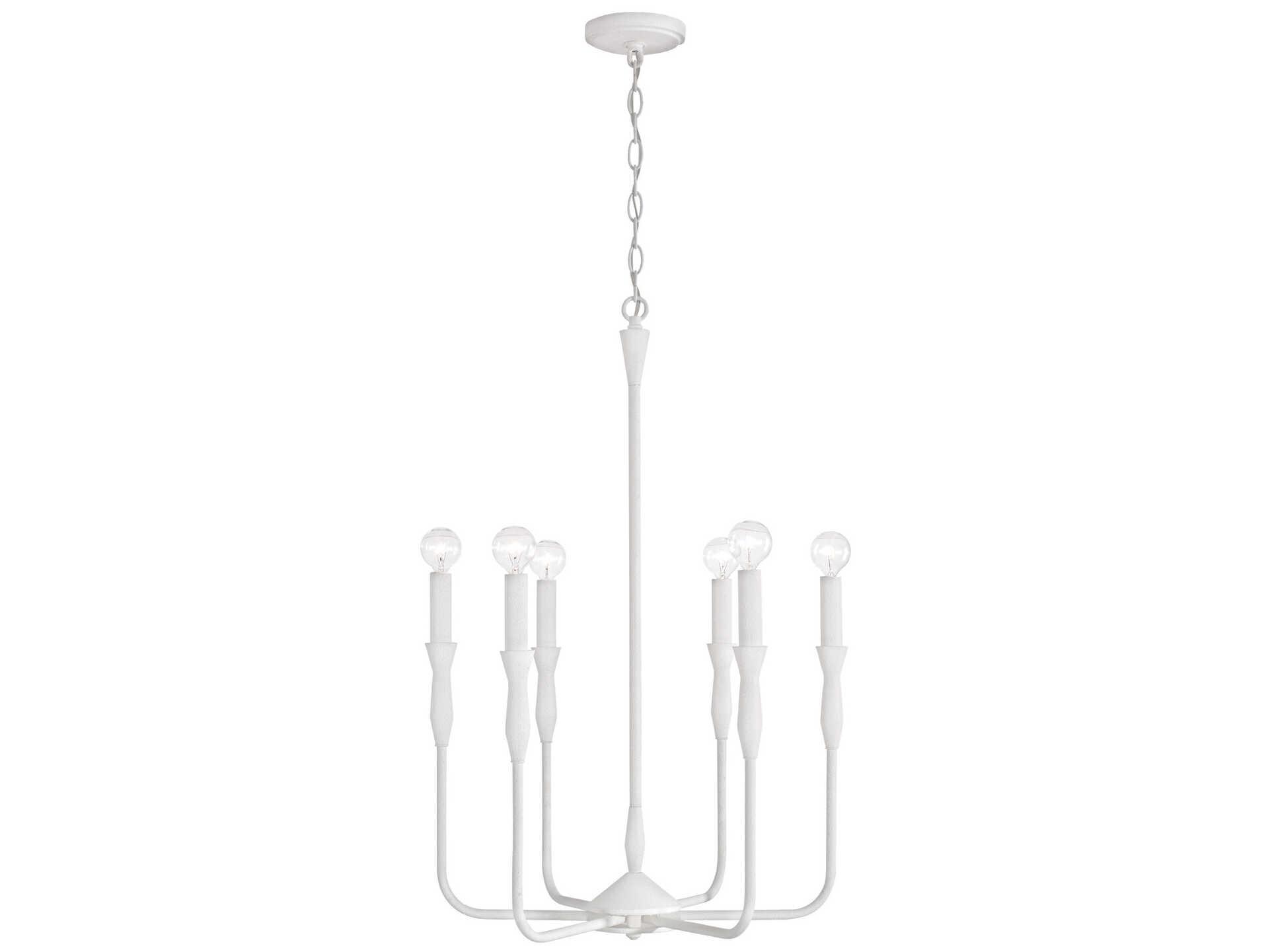 Capital Lighting Paloma 6-Light Textured White Candelabra Chandelier