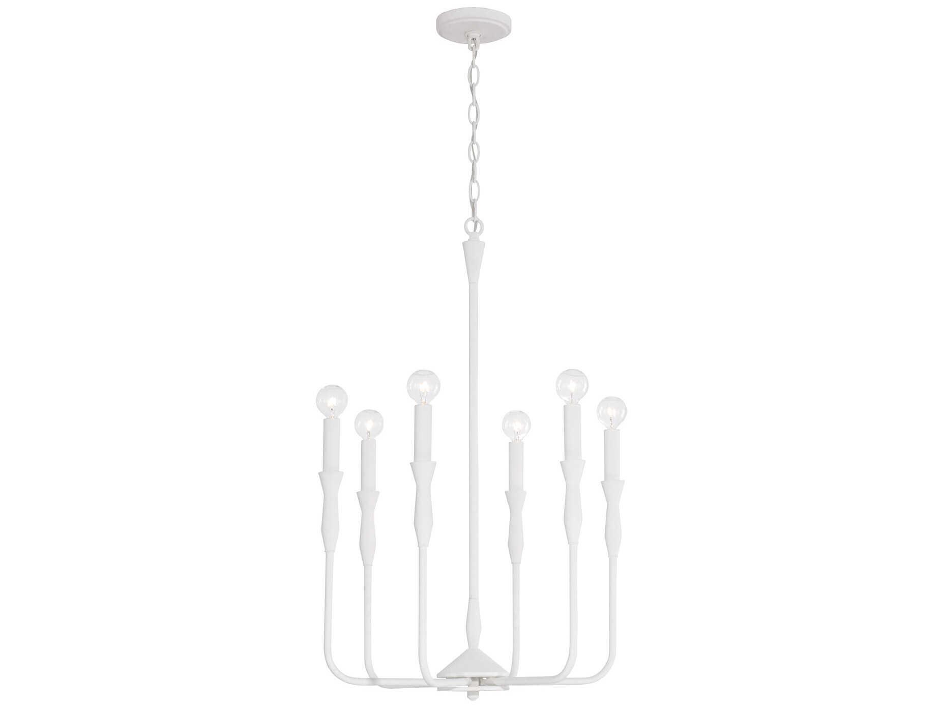 Capital Lighting Paloma 6-Light Textured White Candelabra Chandelier