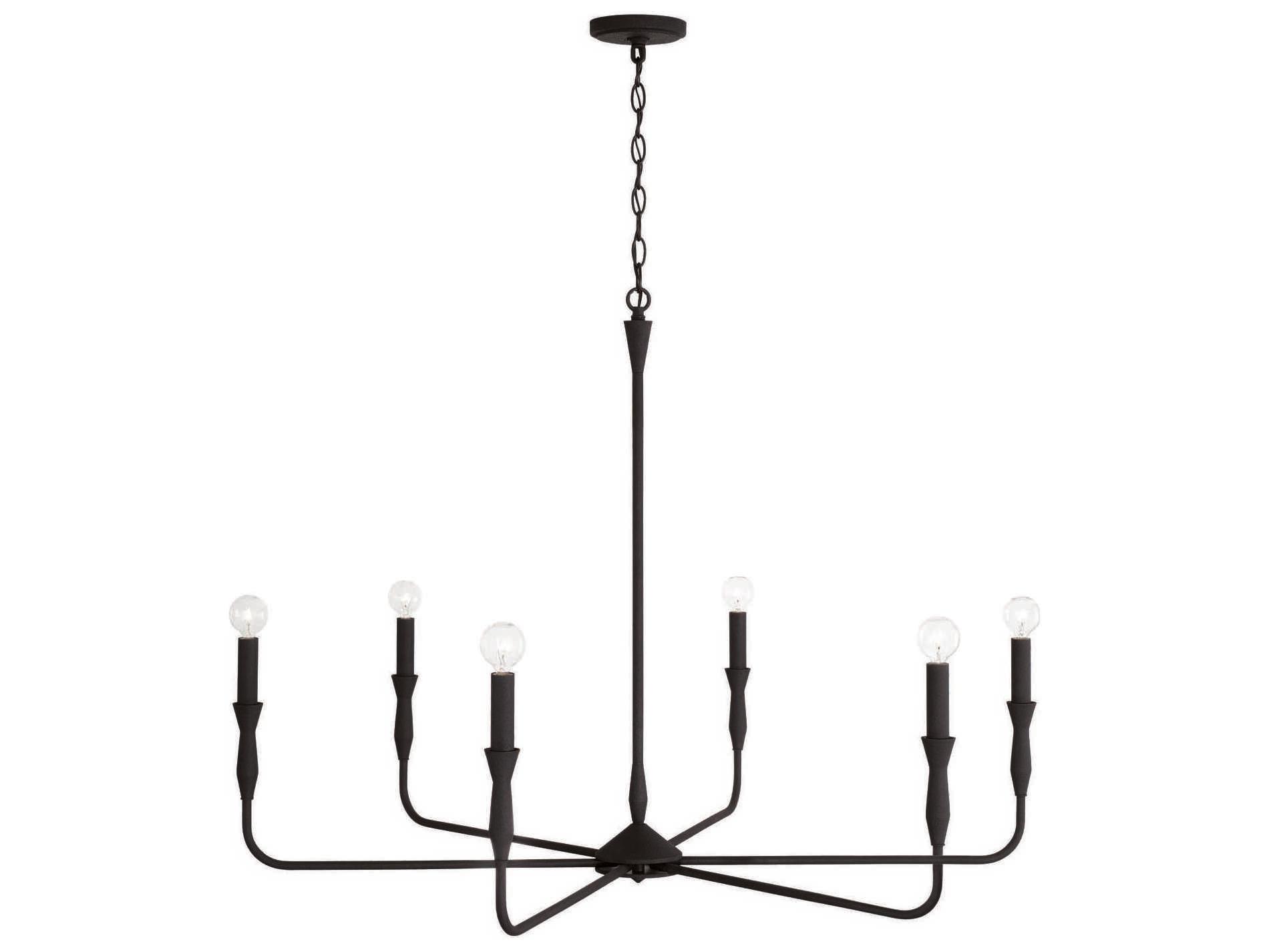Capital Lighting Paloma 6-Light Textured Black Candelabra Chandelier