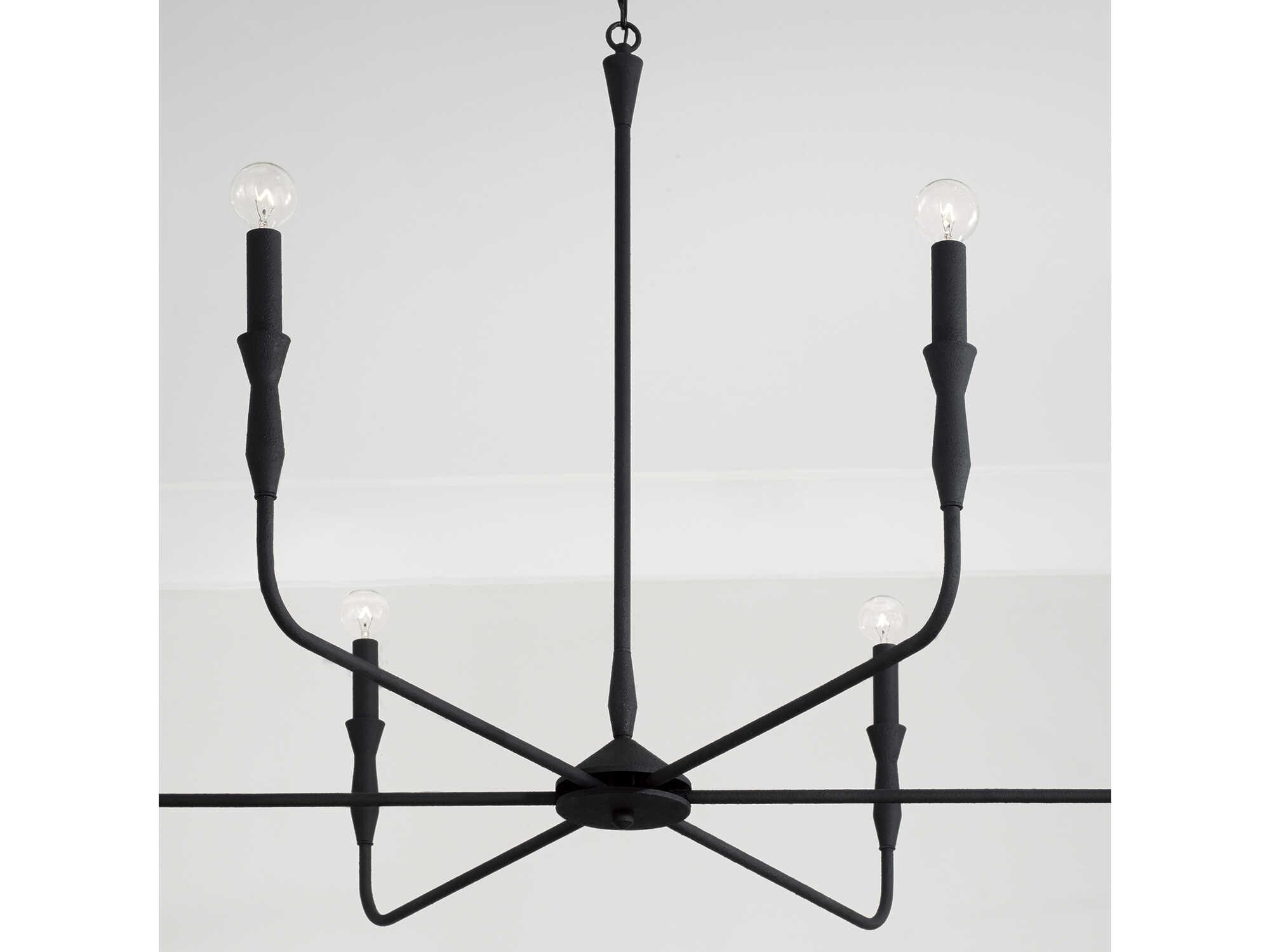 Capital Lighting Paloma 6-Light Textured Black Candelabra Chandelier