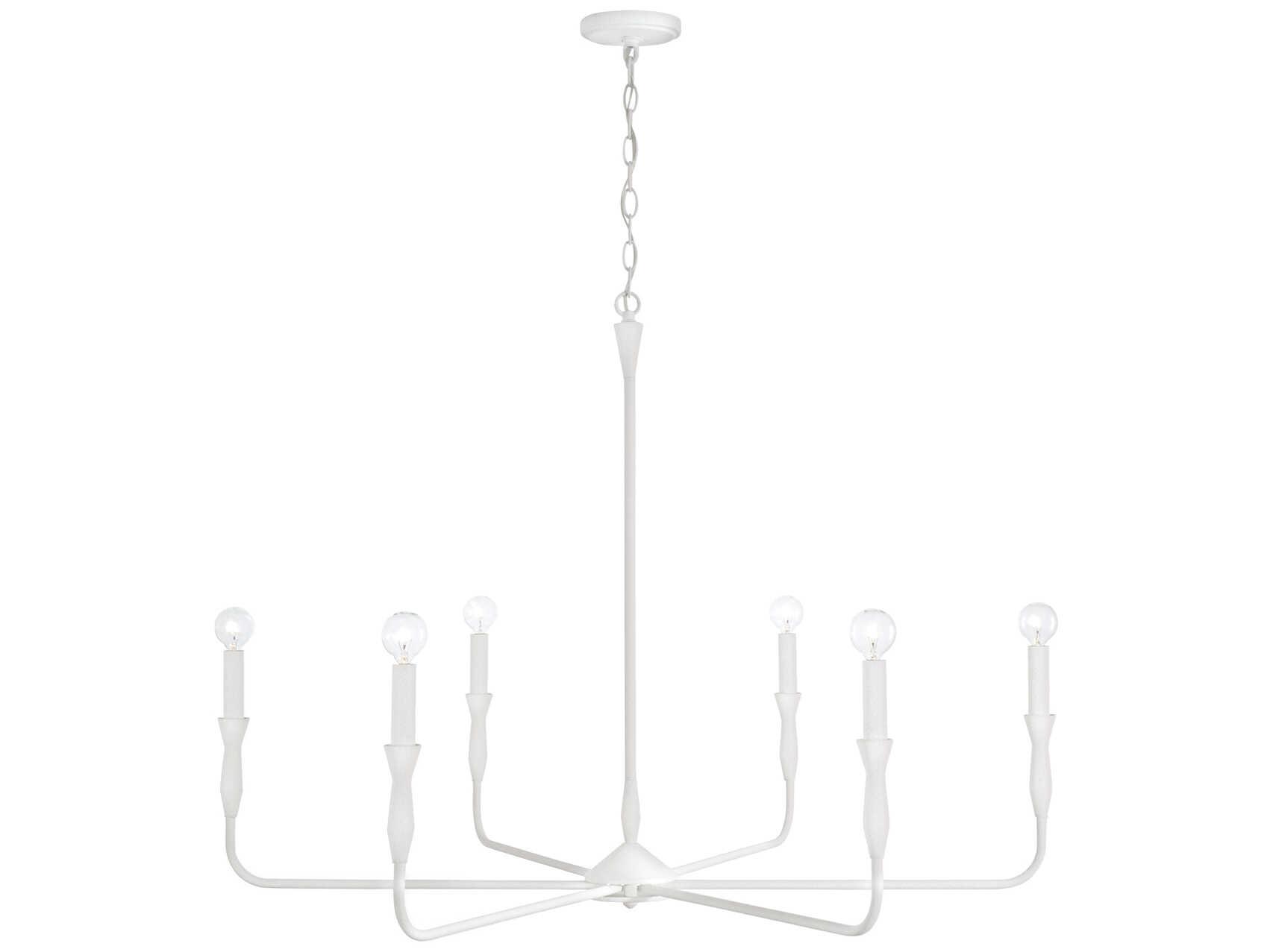 Capital Lighting Paloma 6-Light Textured White Candelabra Chandelier