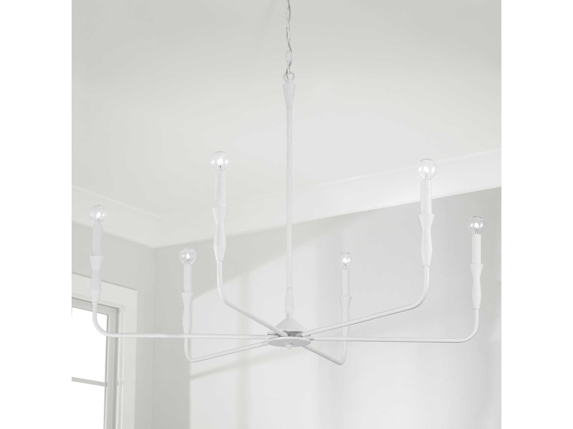Capital Lighting Paloma 6-Light Textured White Candelabra Chandelier