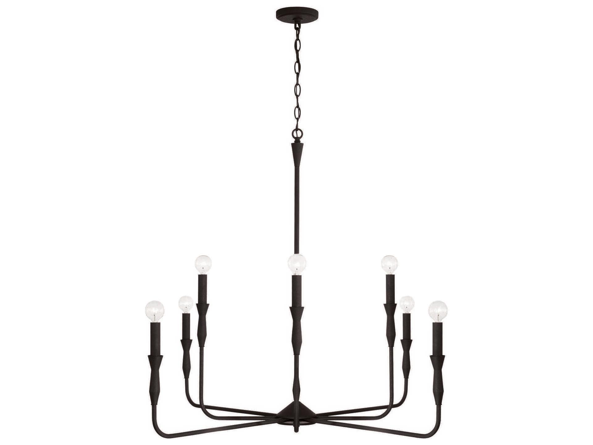 Capital Lighting Paloma 8-Light Textured Black Candelabra Chandelier