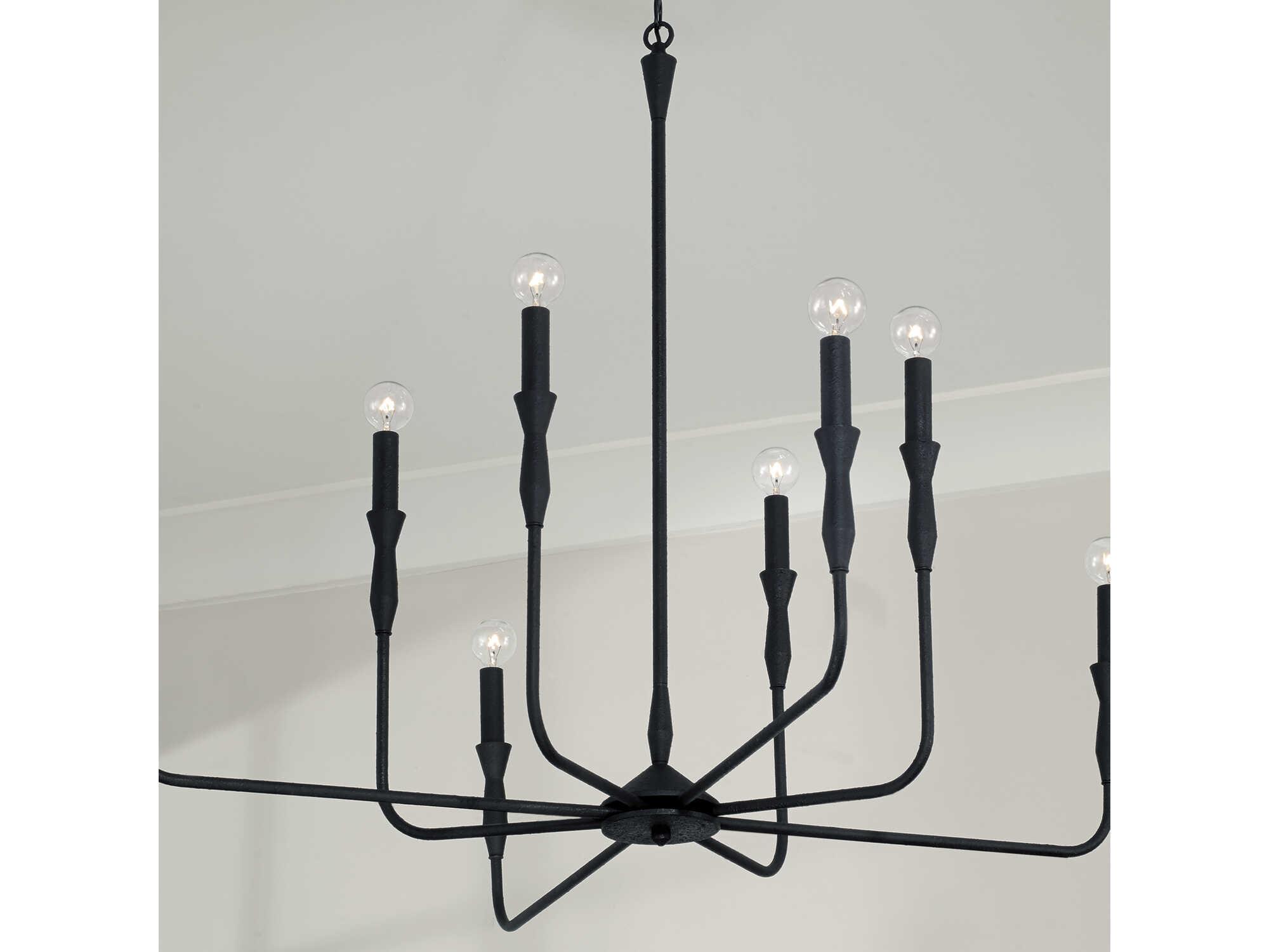 Capital Lighting Paloma 8-Light Textured Black Candelabra Chandelier