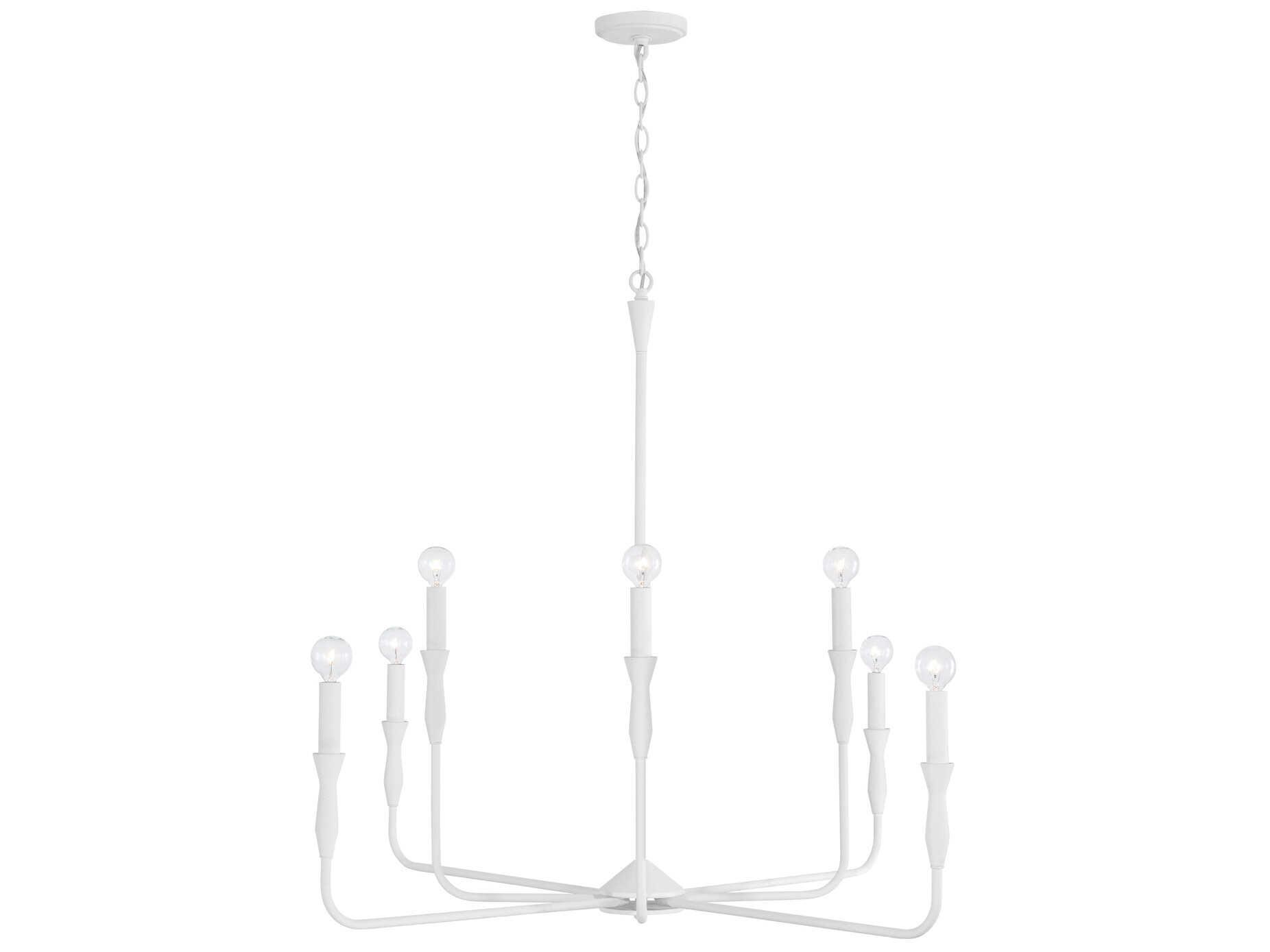 Capital Lighting Paloma 8-Light Textured White Candelabra Chandelier
