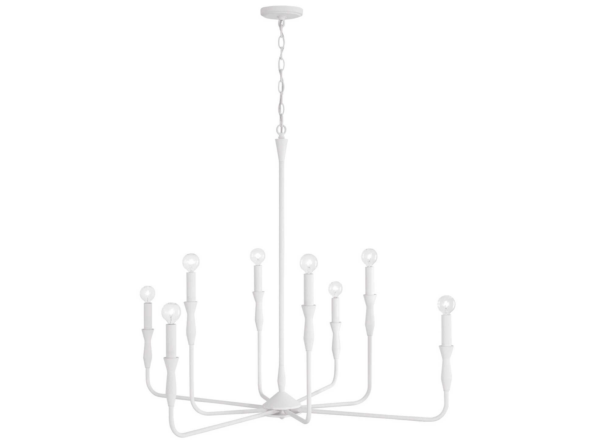 Capital Lighting Paloma 8-Light Textured White Candelabra Chandelier
