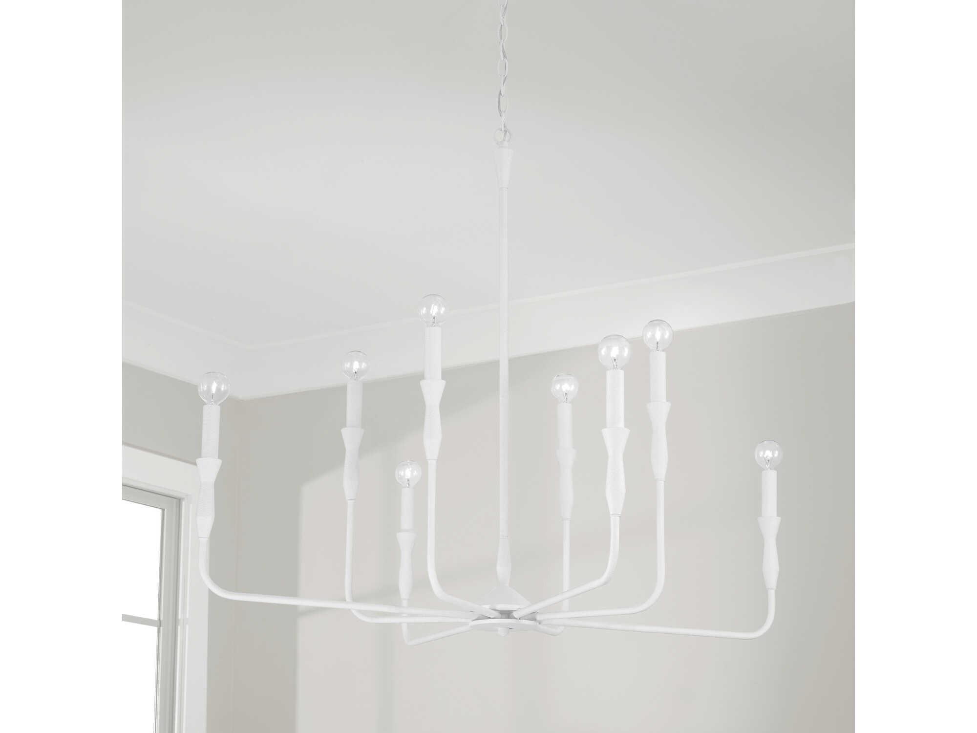 Capital Lighting Paloma 8-Light Textured White Candelabra Chandelier
