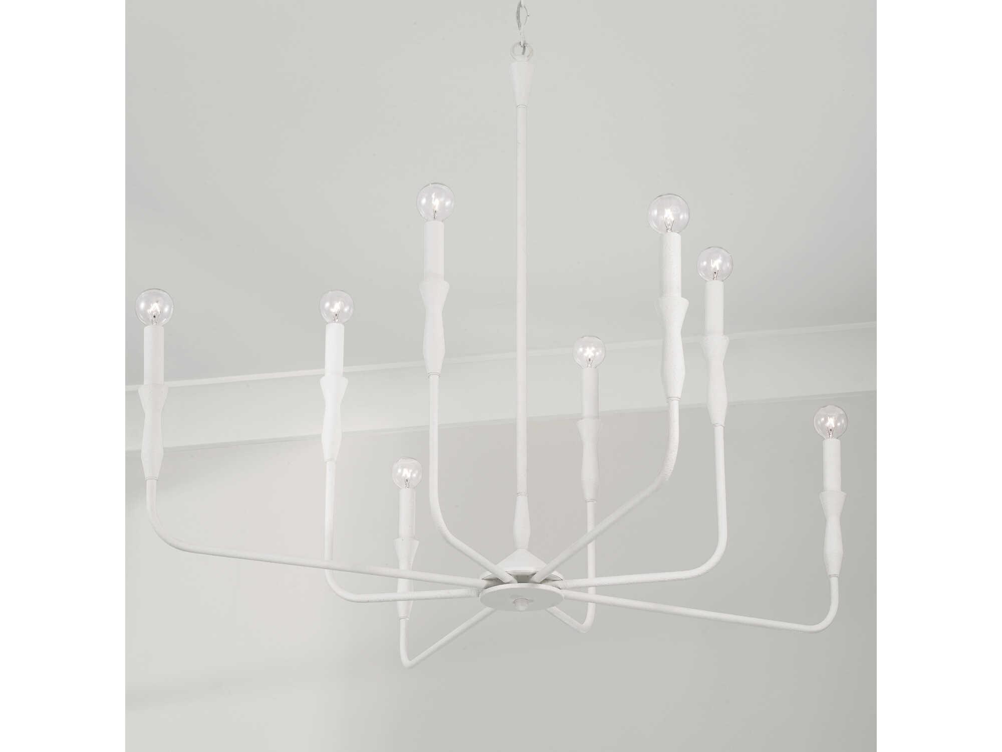 Capital Lighting Paloma 8-Light Textured White Candelabra Chandelier