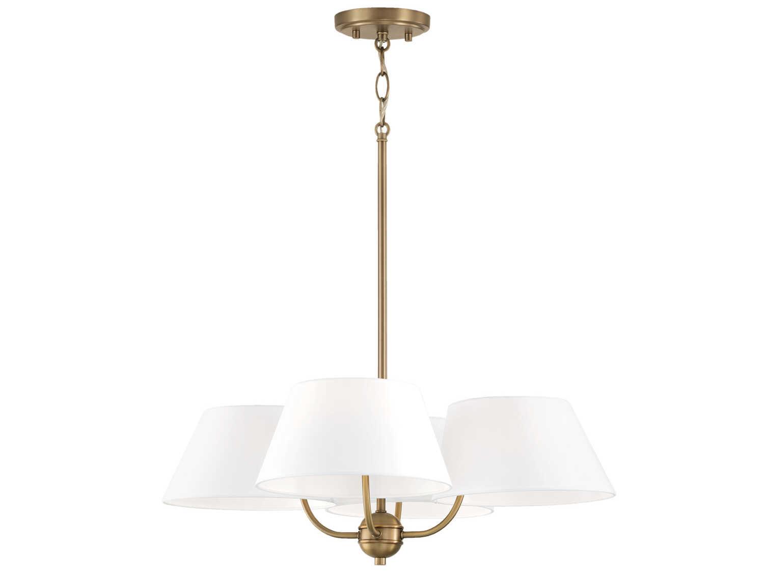 Capital Lighting Welsley 4-Light Aged Brass Candelabra Chandelier