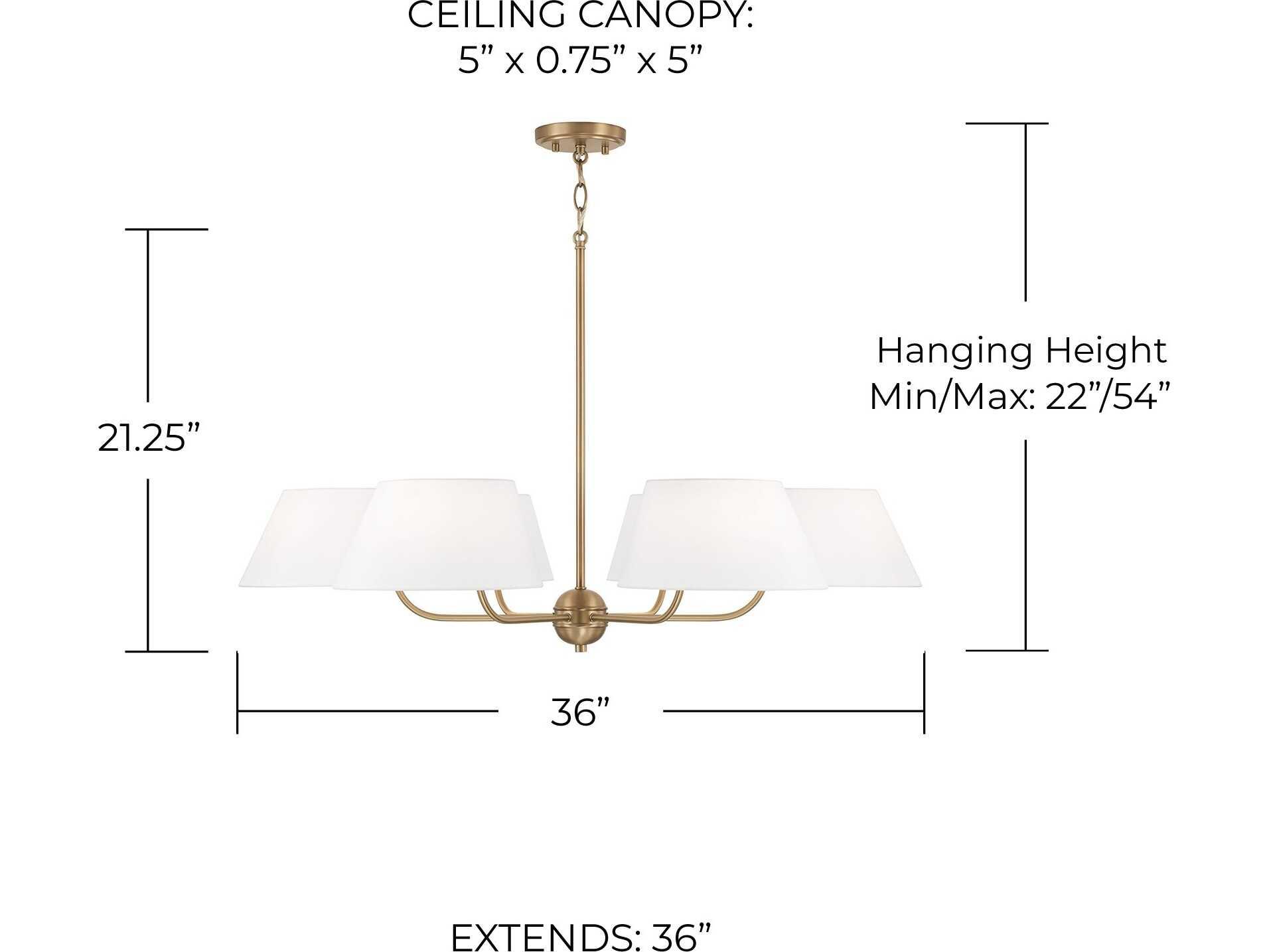 Capital Lighting Welsley 6-Light Aged Brass Empire Chandelier