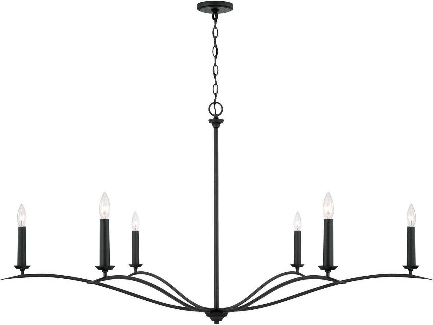 Capital Lighting Grady 6-Light Black Iron Candelabra Chandelier