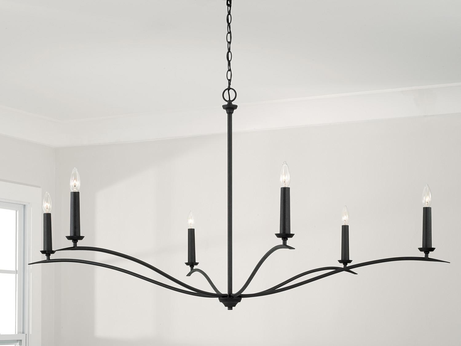 Capital Lighting Grady 6-Light Black Iron Candelabra Chandelier