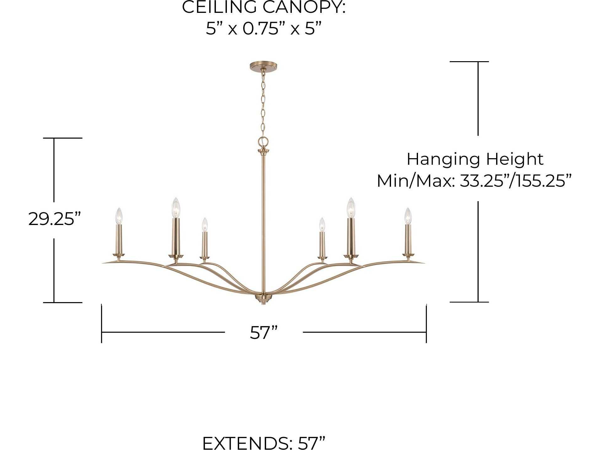 Capital Lighting Grady 6-Light Matte Brass Candelabra Chandelier