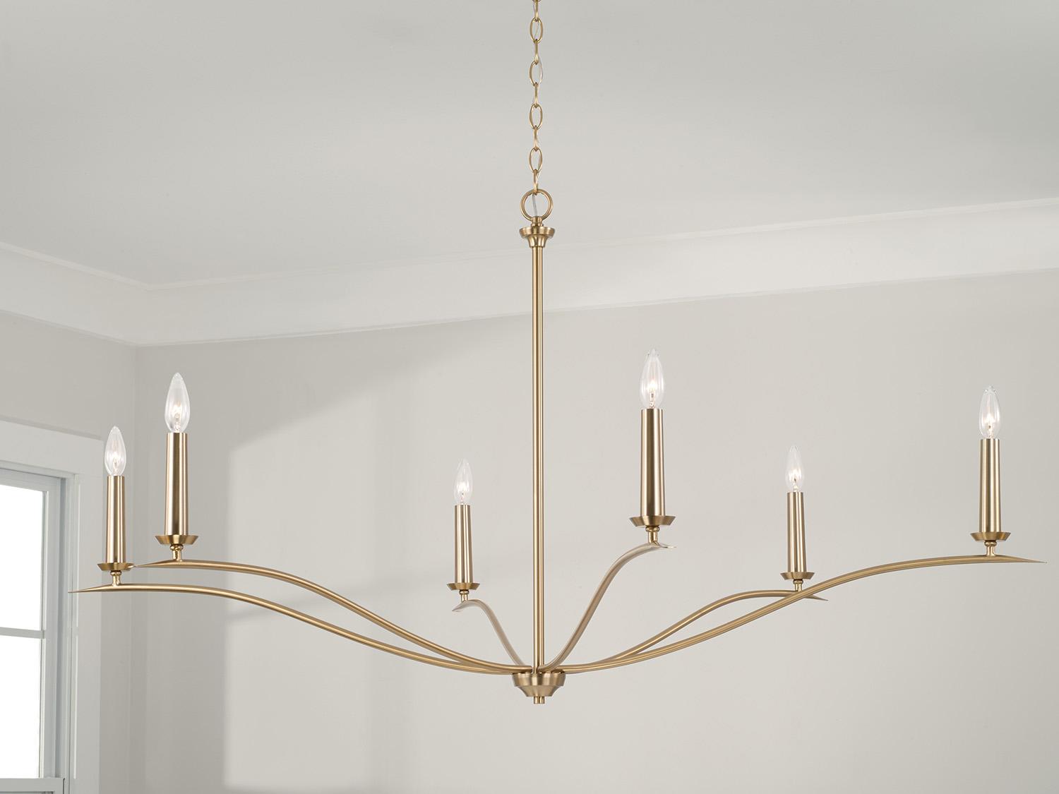 Capital Lighting Grady 6-Light Matte Brass Candelabra Chandelier