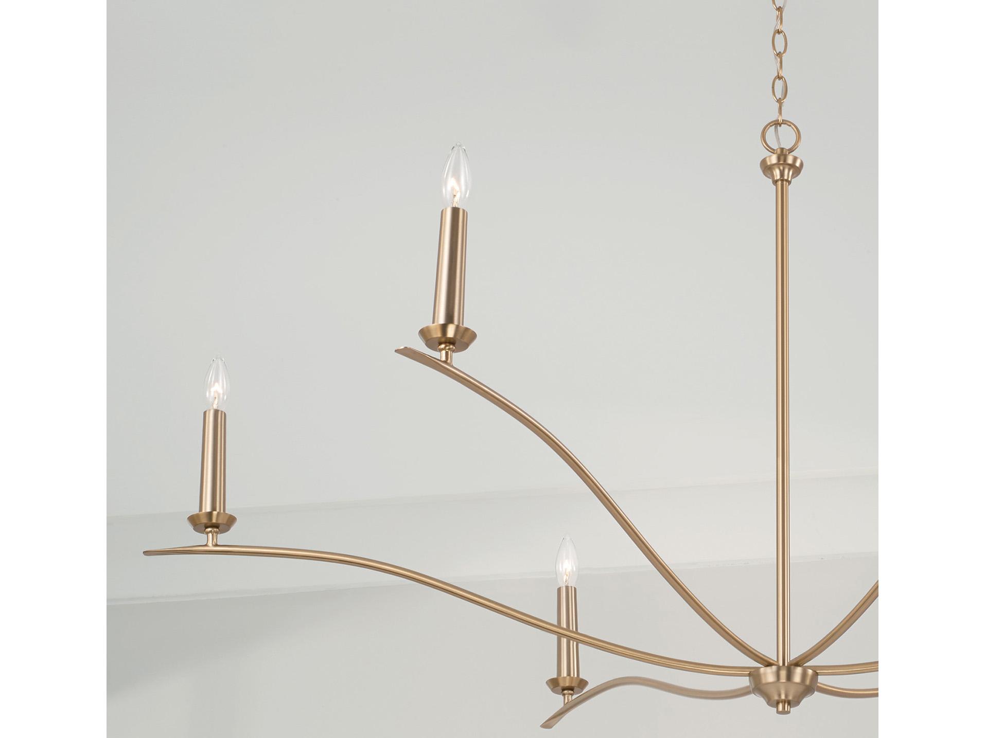 Capital Lighting Grady 6-Light Matte Brass Candelabra Chandelier