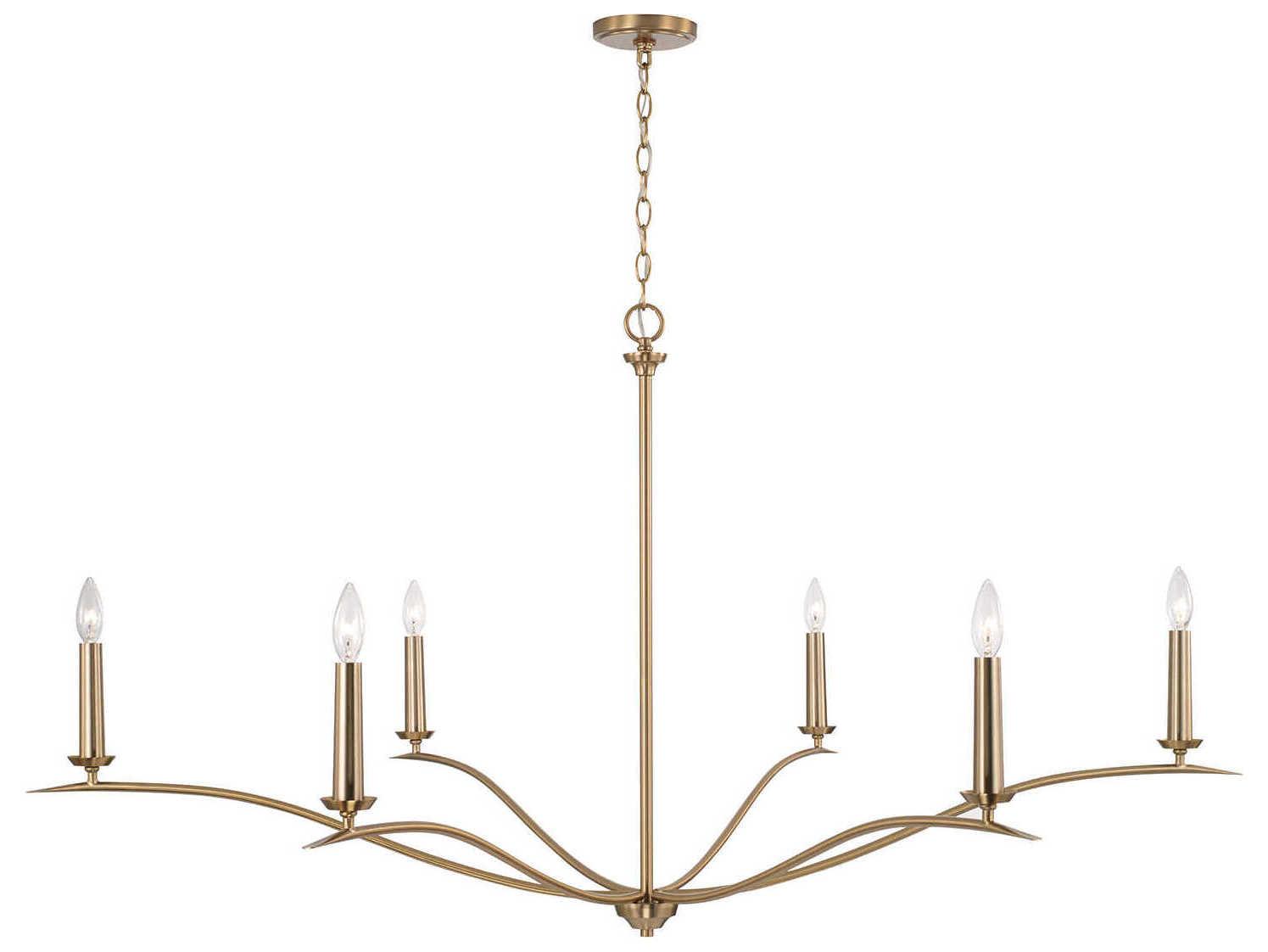 Capital Lighting Grady 6-Light Matte Brass Candelabra Chandelier