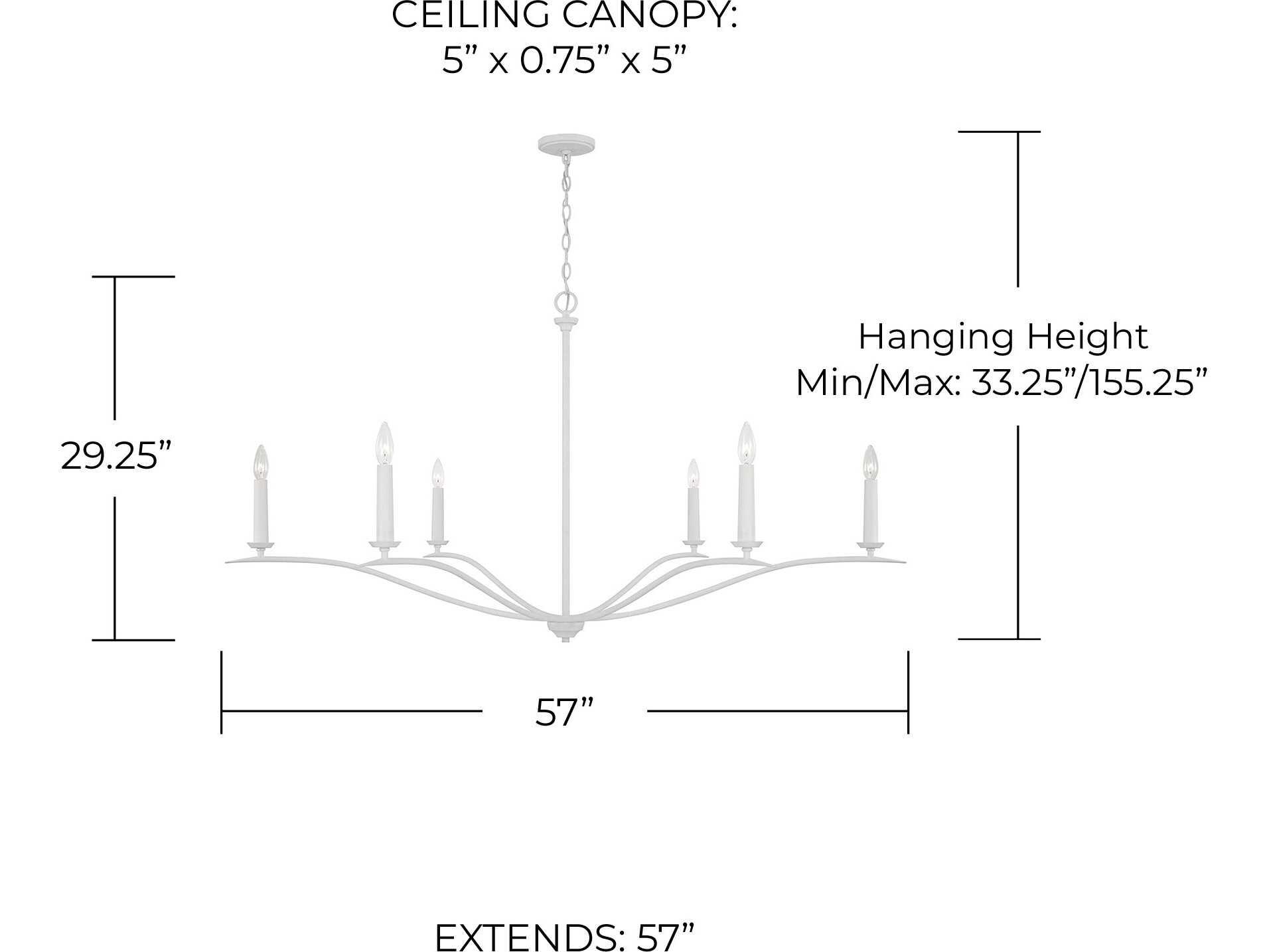 Capital Lighting Grady 6-Light Textured White Candelabra Chandelier