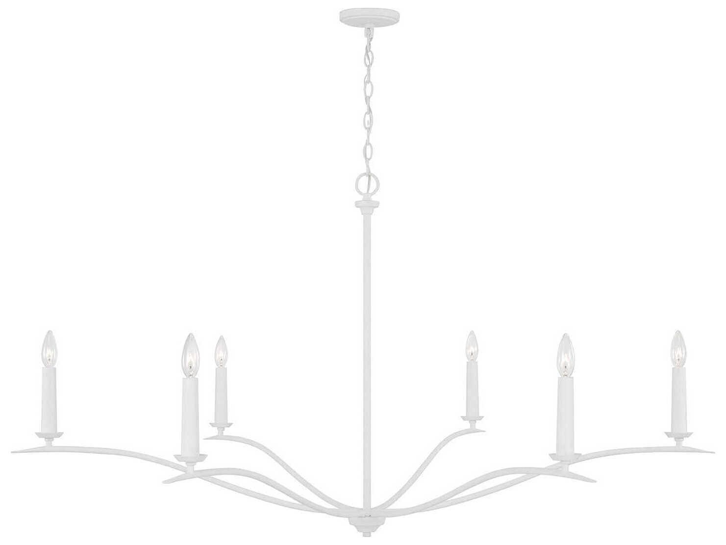Capital Lighting Grady 6-Light Textured White Candelabra Chandelier