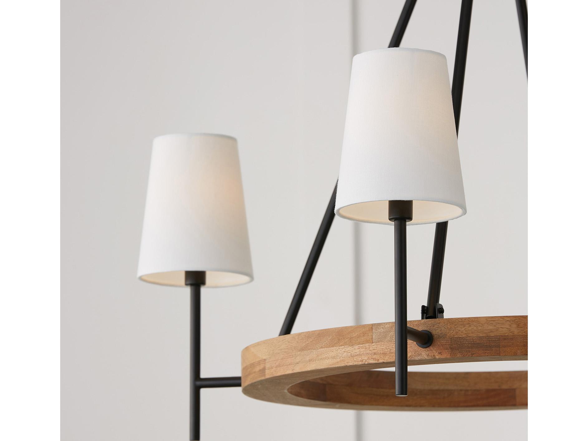 Capital Lighting Jonah 4-Light Light Wood And Matte Black Chandelier