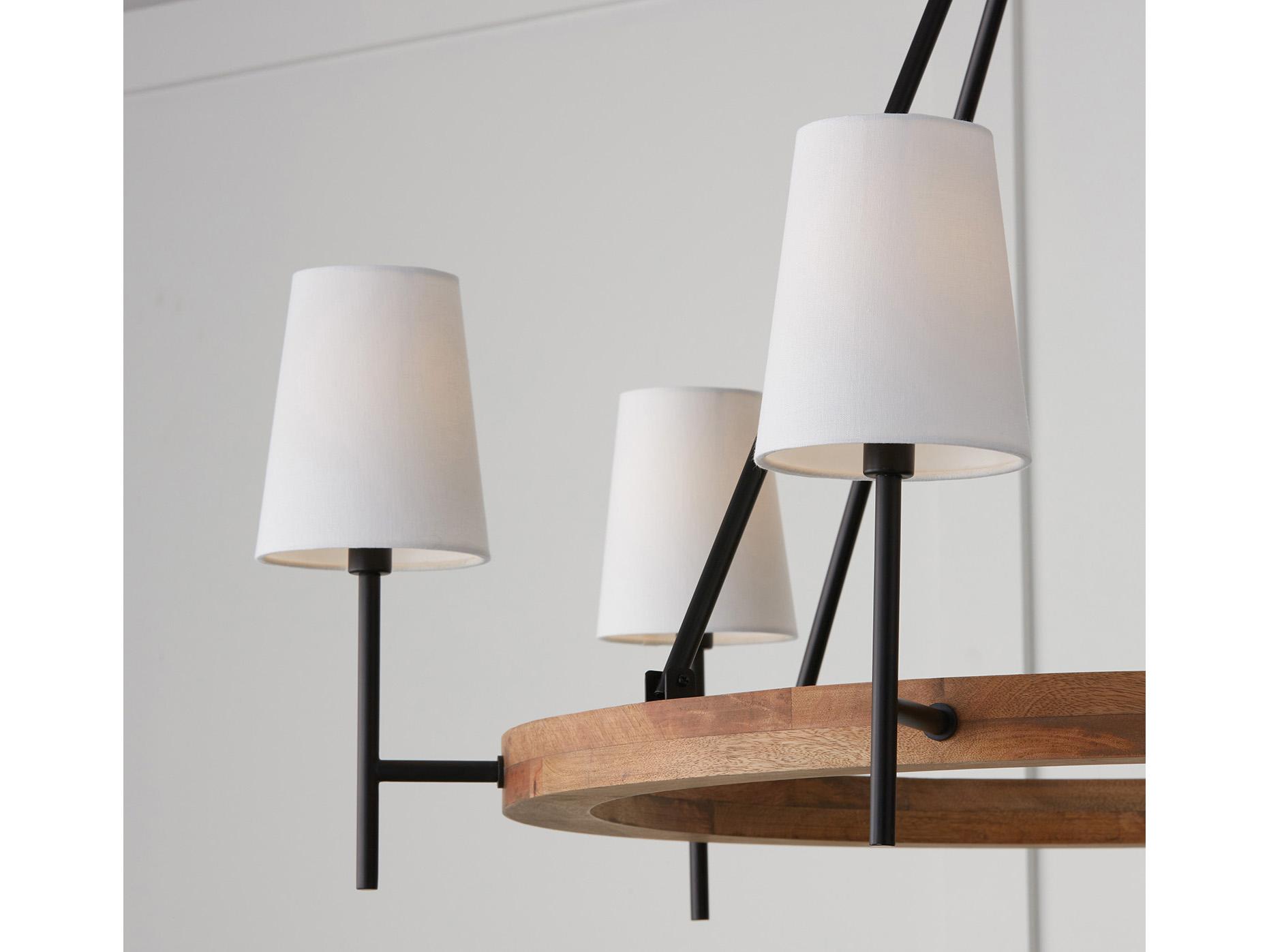 Capital Lighting Jonah 6-Light Light Wood And Matte Black Chandelier