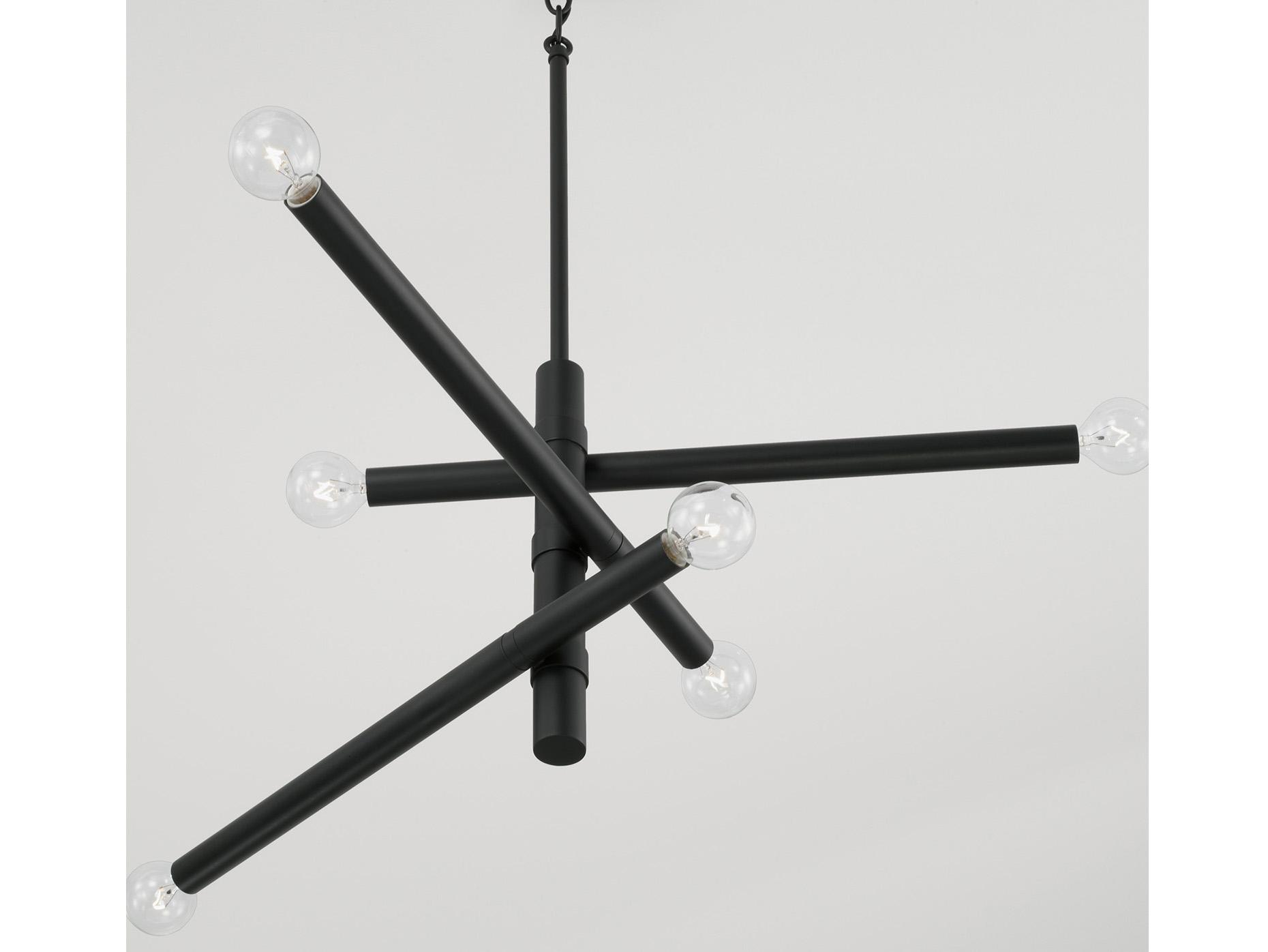 Capital Lighting Zane 6-Light Matte Black Tiered Chandelier