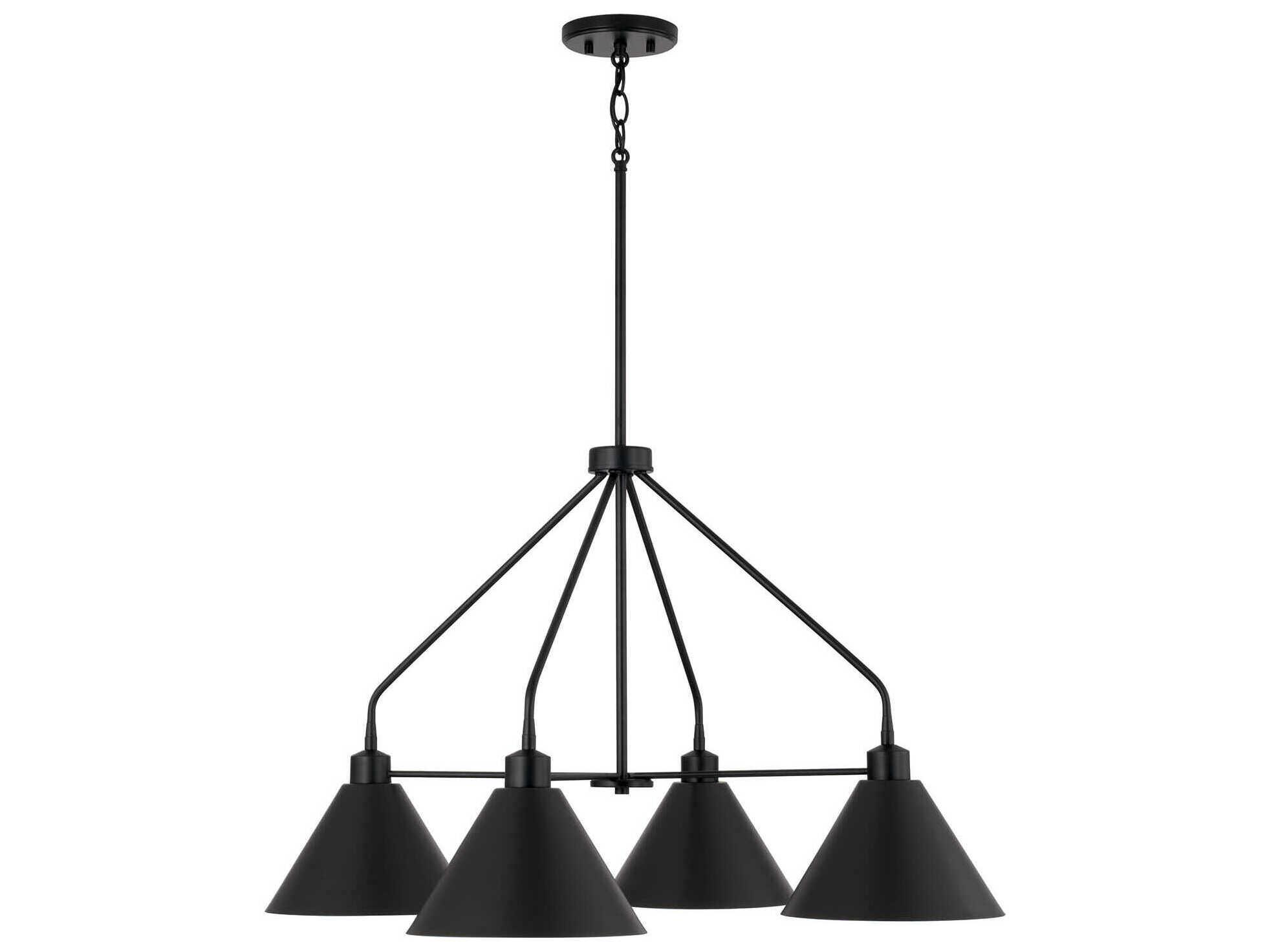 Capital Lighting Alden 4-Light Matte Black Chandelier