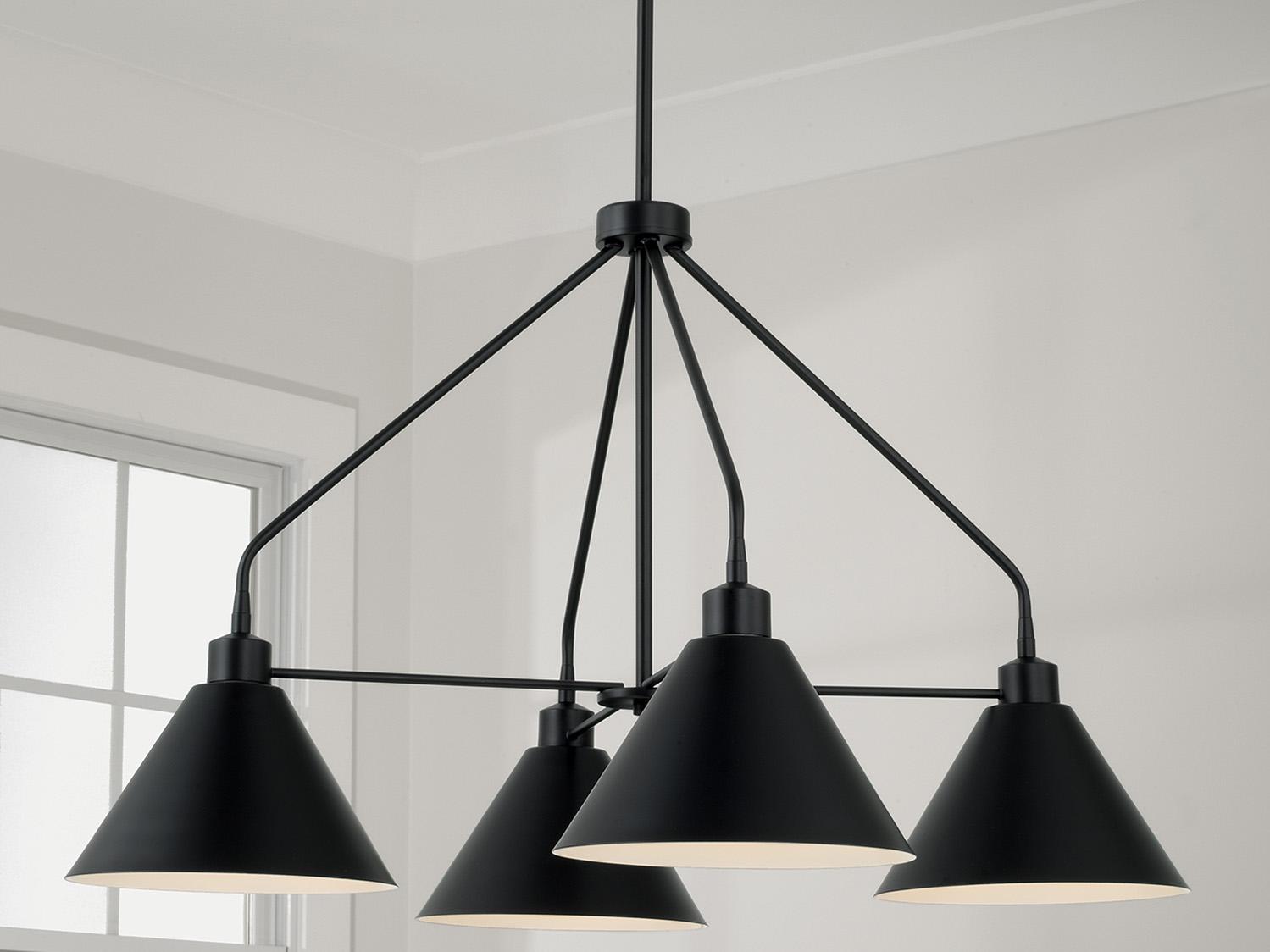 Capital Lighting Alden 4-Light Matte Black Chandelier