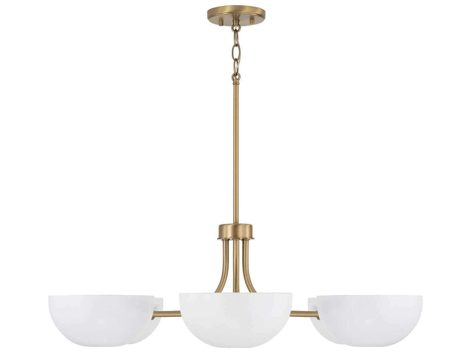 Capital Lighting Reece 6-Light Aged Brass And White Bowl Chandelier