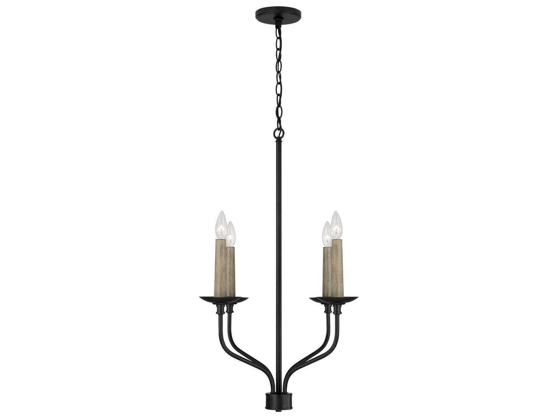 Capital Lighting Wilder 4-Light Matte Black Candelabra Chandelier