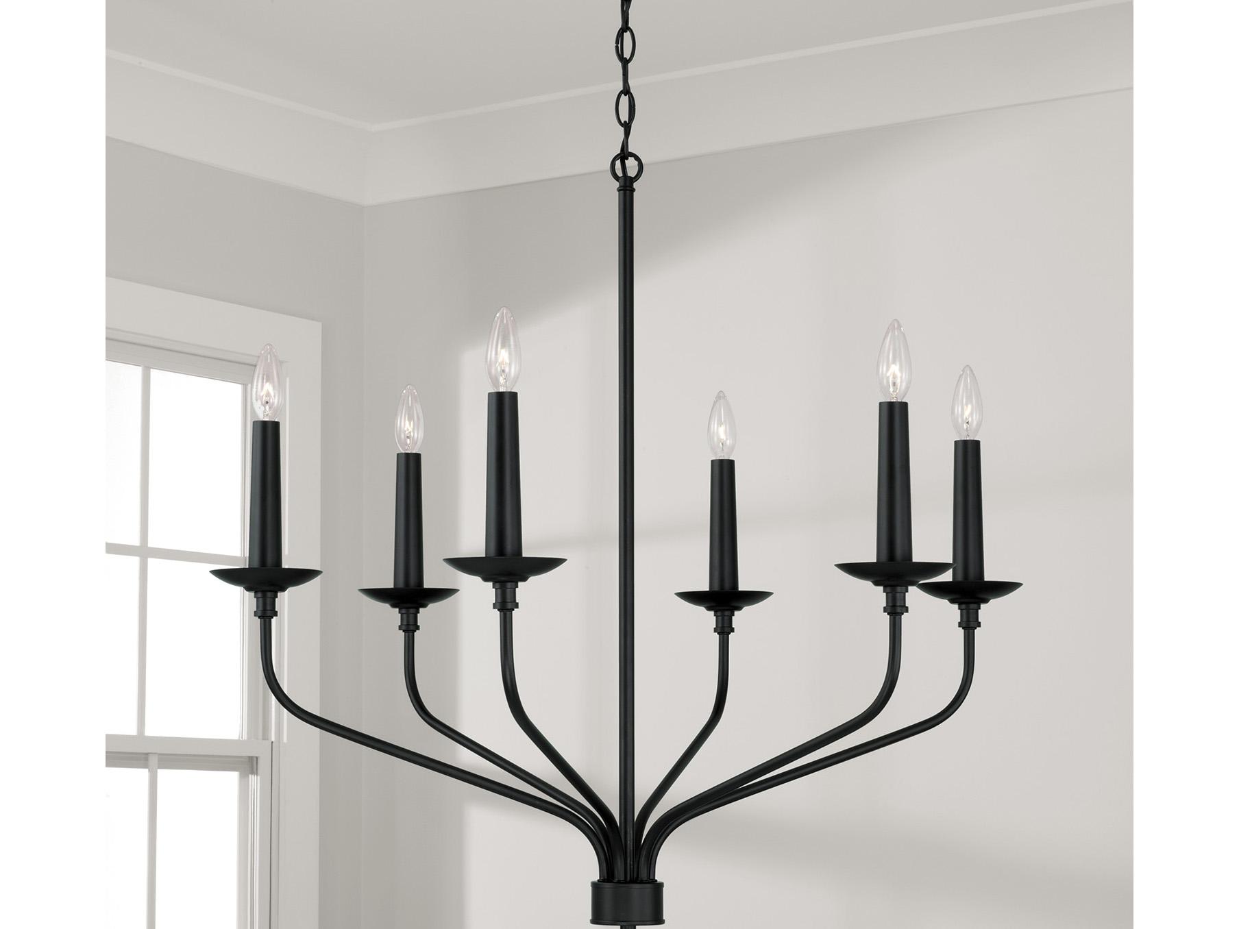 Capital Lighting Wilder 6-Light Matte Black Candelabra Chandelier