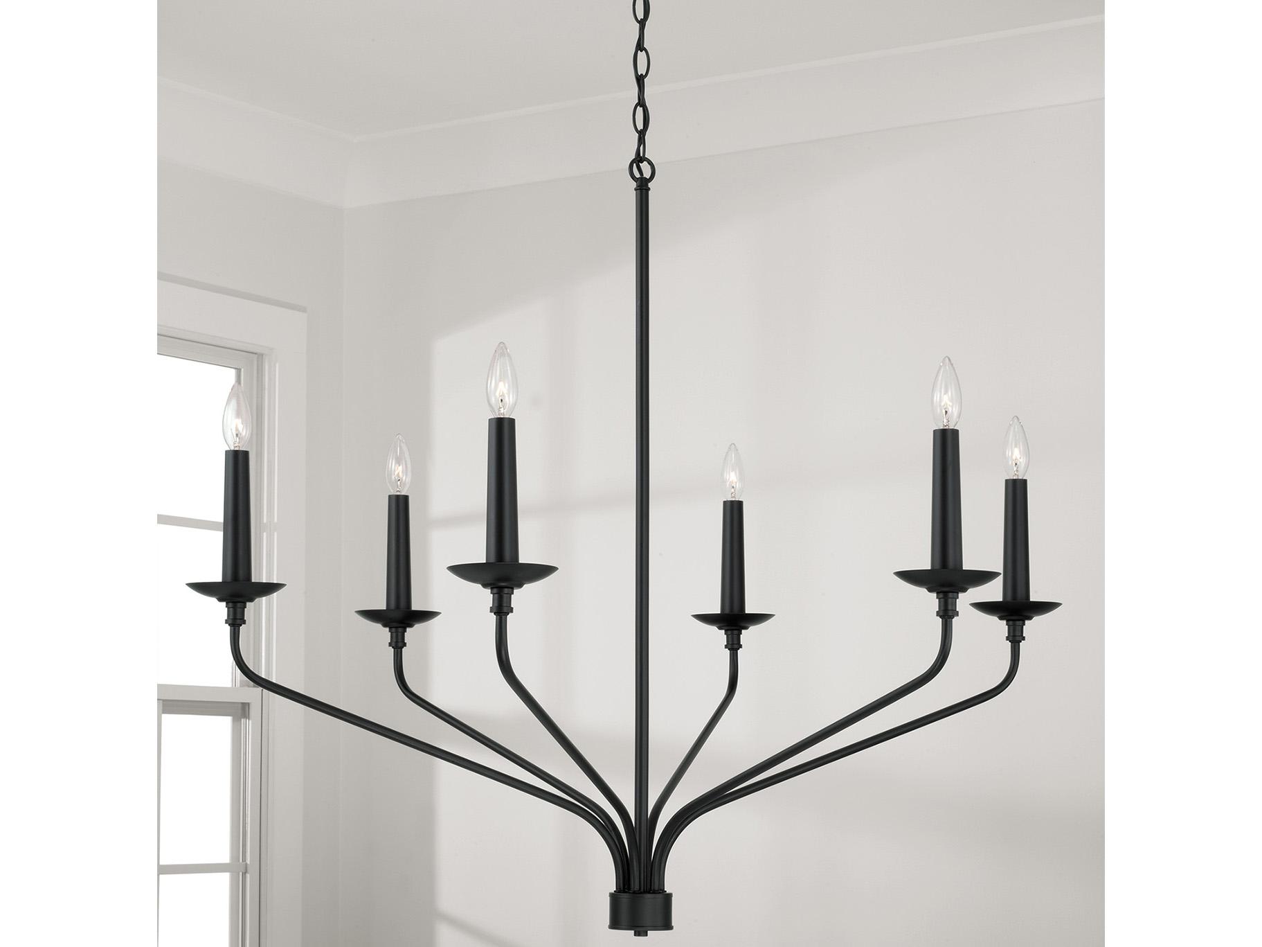 Capital Lighting Wilder 6-Light Matte Black Candelabra Chandelier