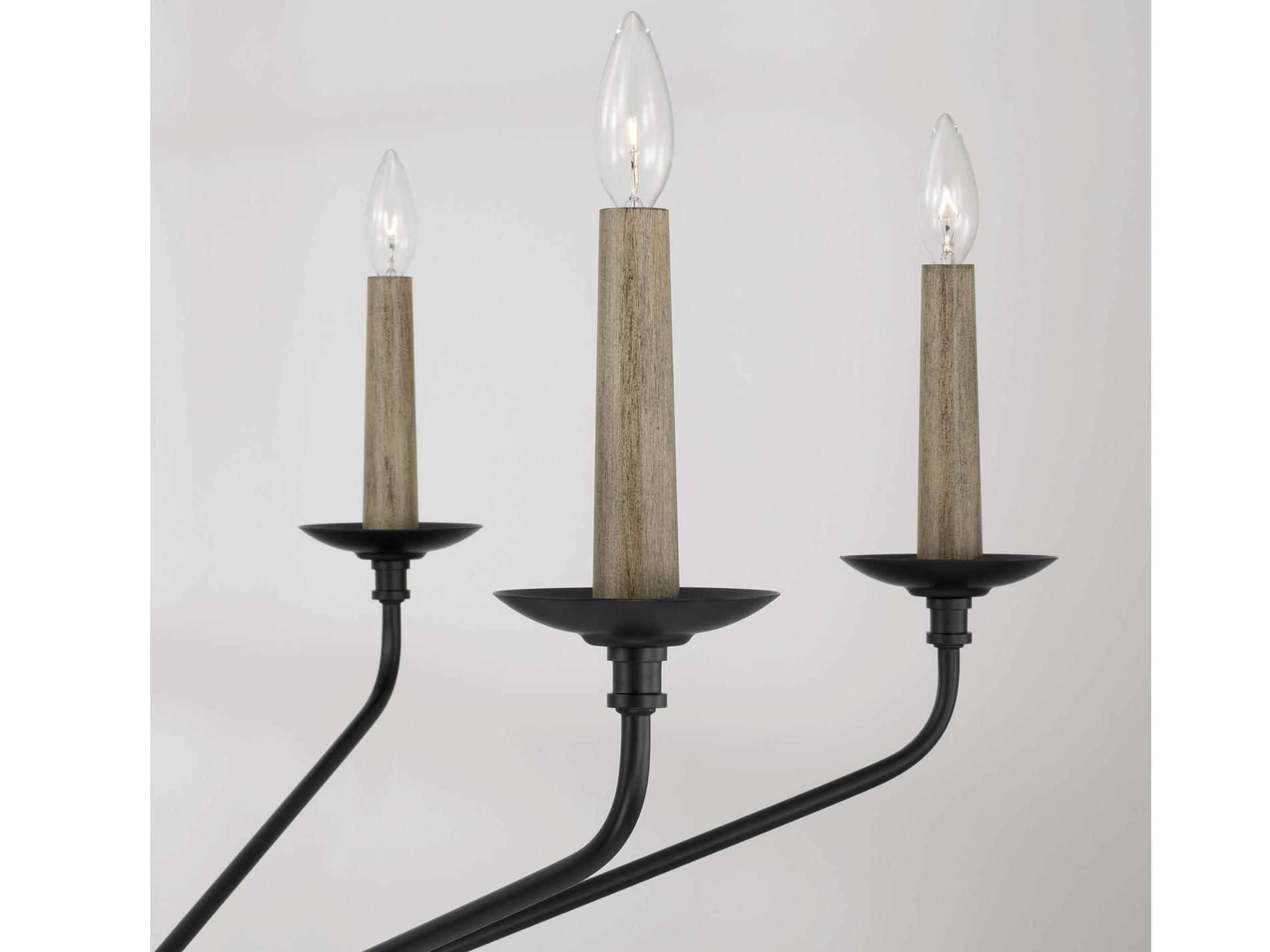 Capital Lighting Wilder 6-Light Matte Black Candelabra Chandelier