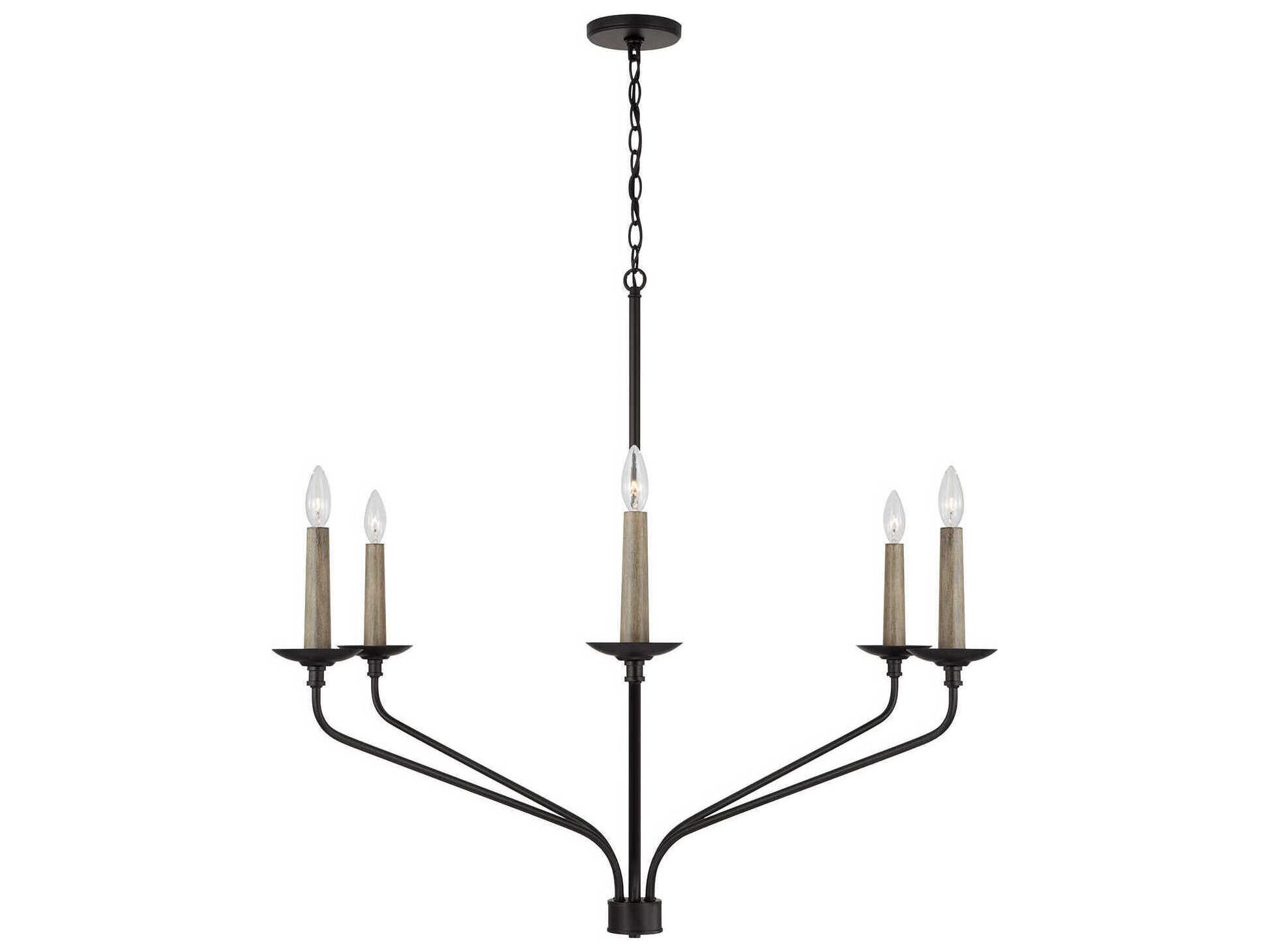 Capital Lighting Wilder 6-Light Matte Black Candelabra Chandelier