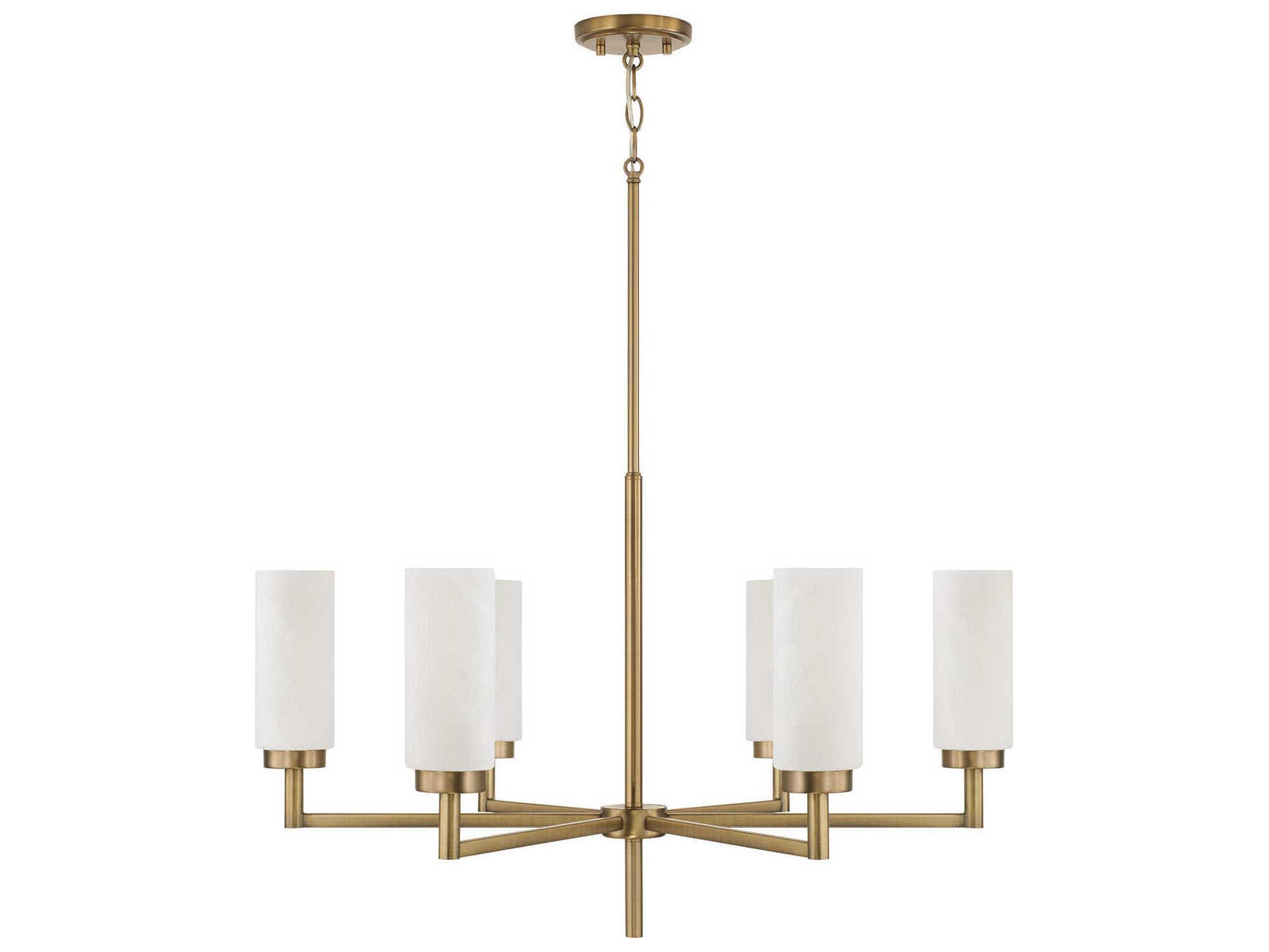 Capital Lighting Alyssa 6-Light Aged Brass Cylinder Chandelier