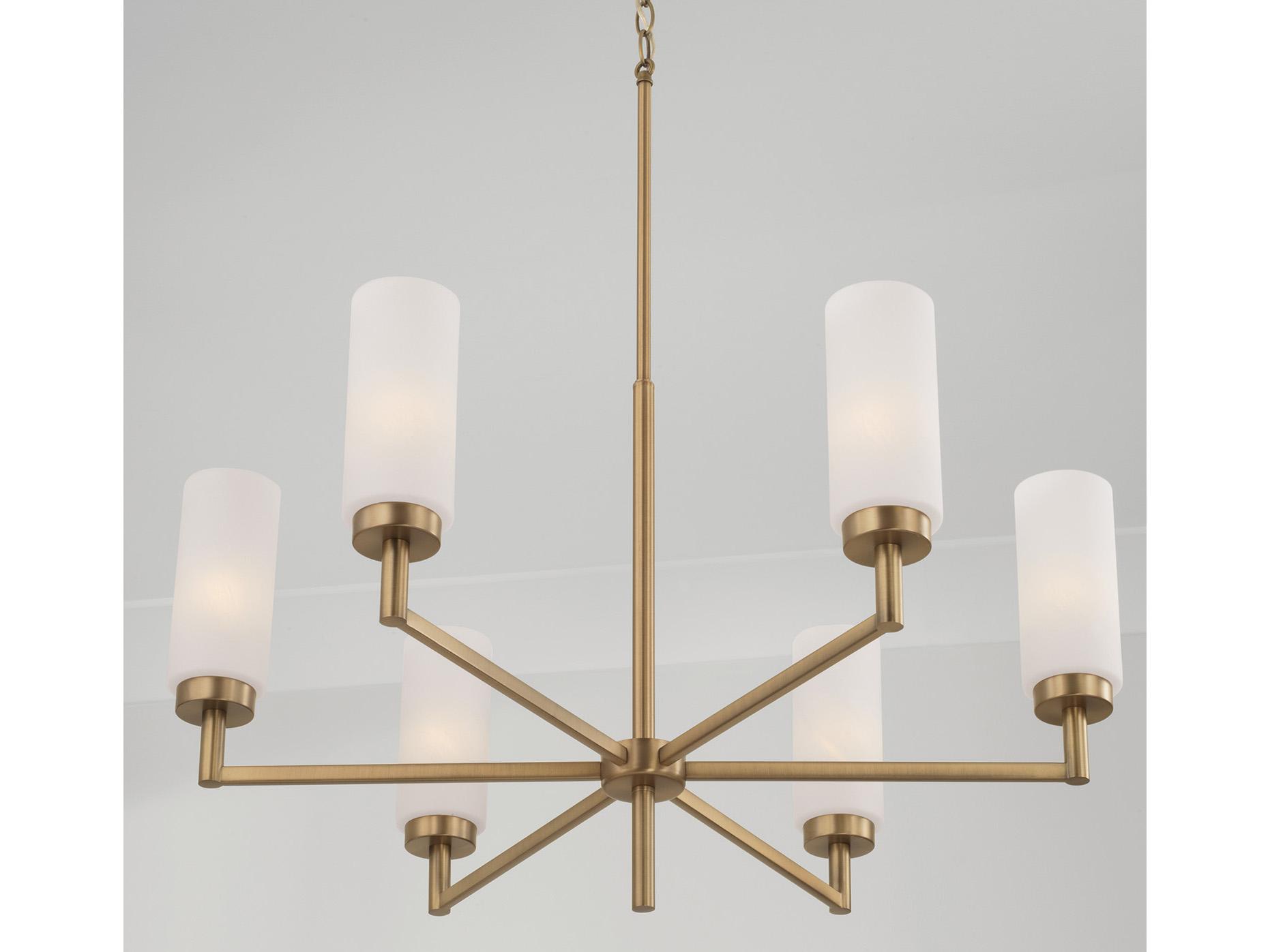 Capital Lighting Alyssa 6-Light Aged Brass Cylinder Chandelier