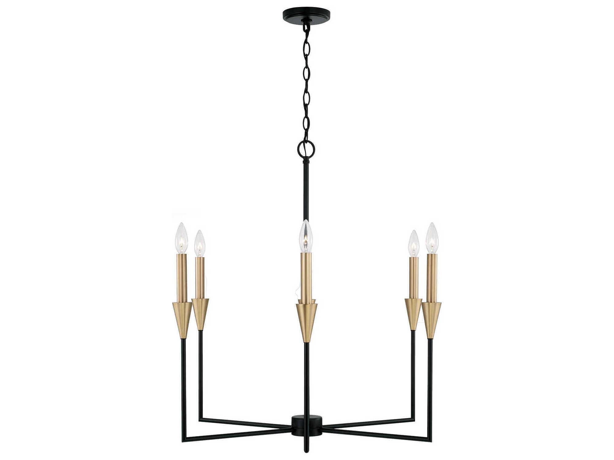 Capital Lighting Avant 6-Light Aged Brass And Black Candelabra Chandelier