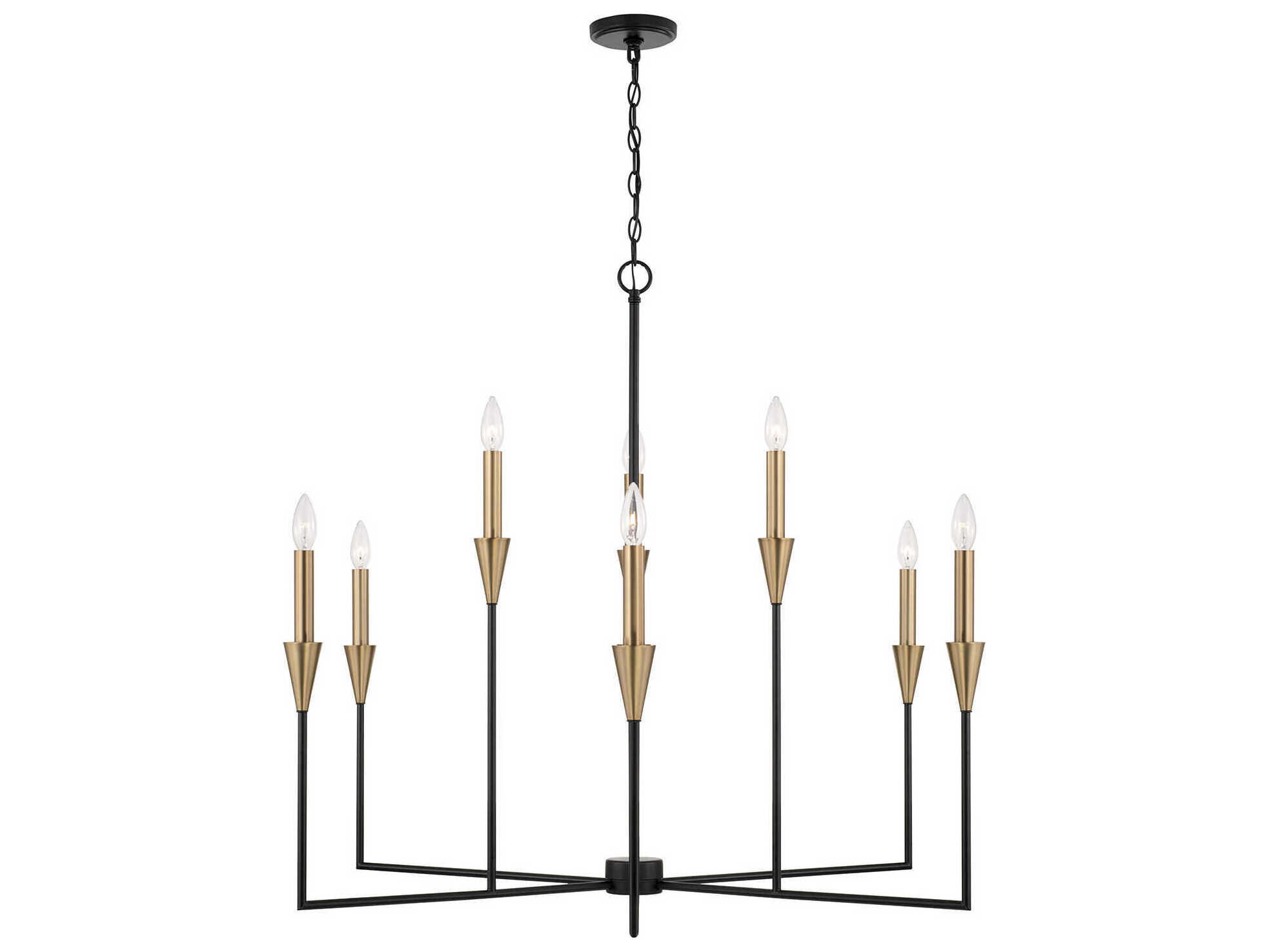 Capital Lighting Avant 9-Light Aged Brass And Black Candelabra Chandelier