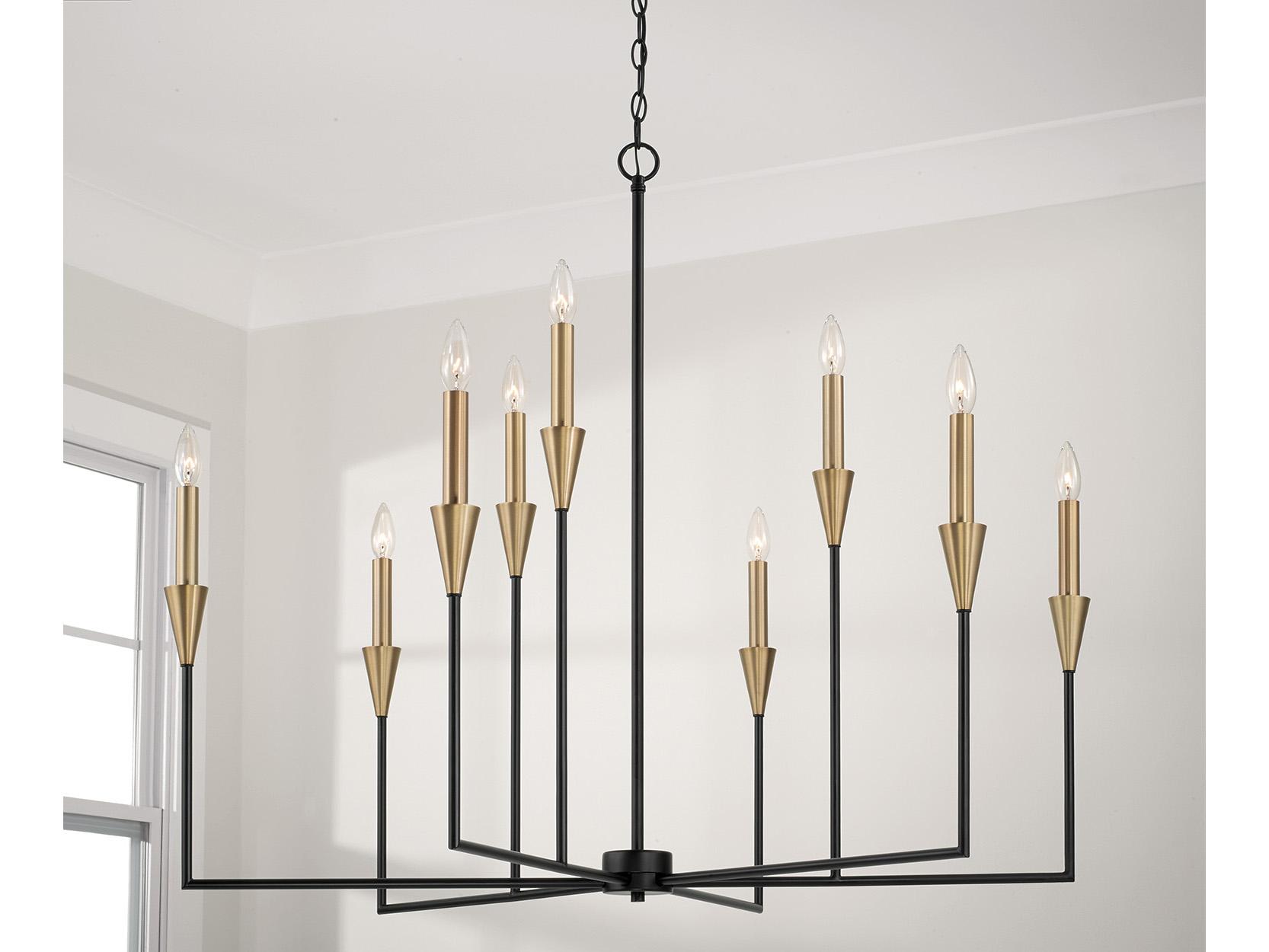 Capital Lighting Avant 9-Light Aged Brass And Black Candelabra Chandelier