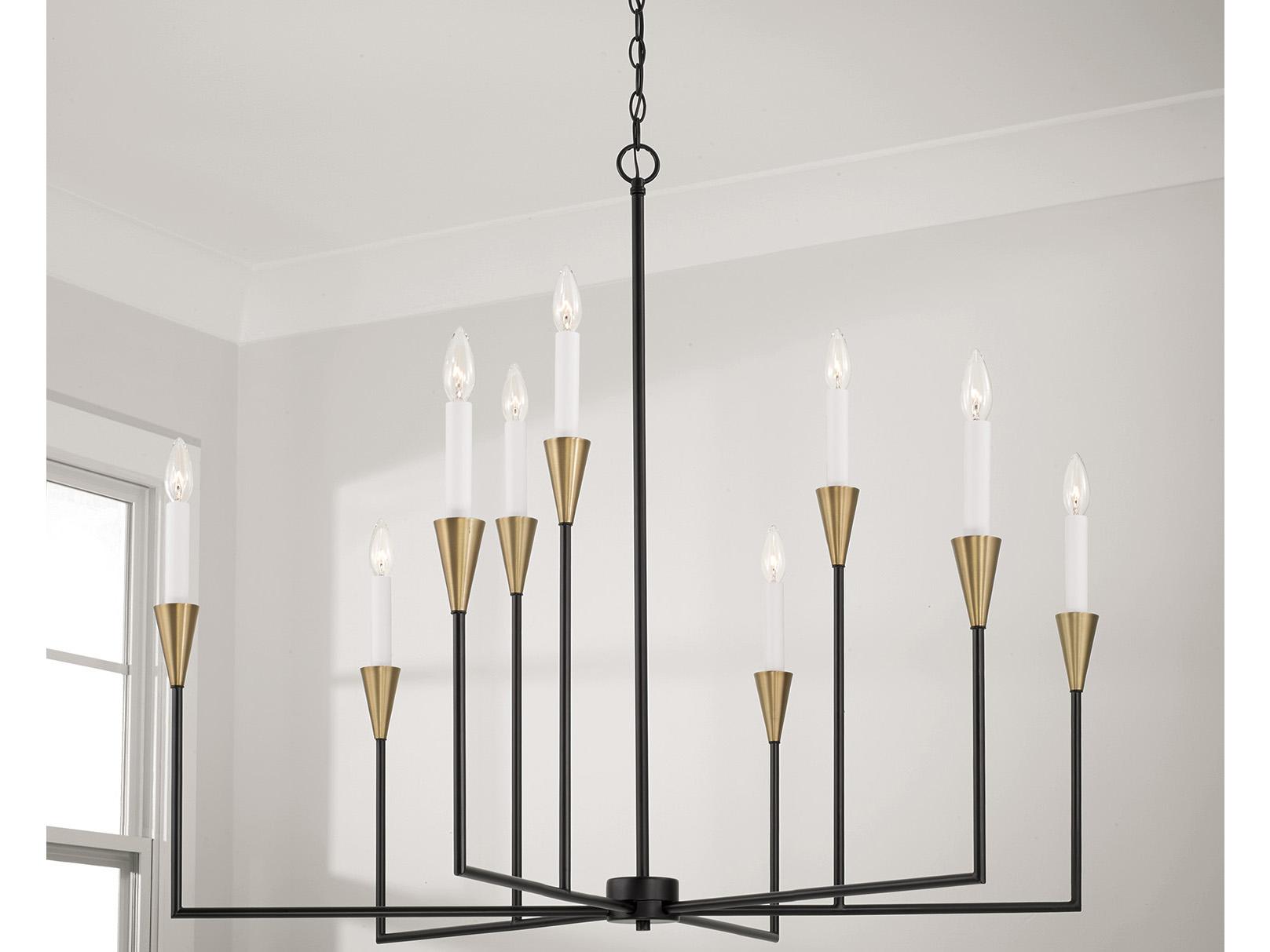 Capital Lighting Avant 9-Light Aged Brass And Black Candelabra Chandelier